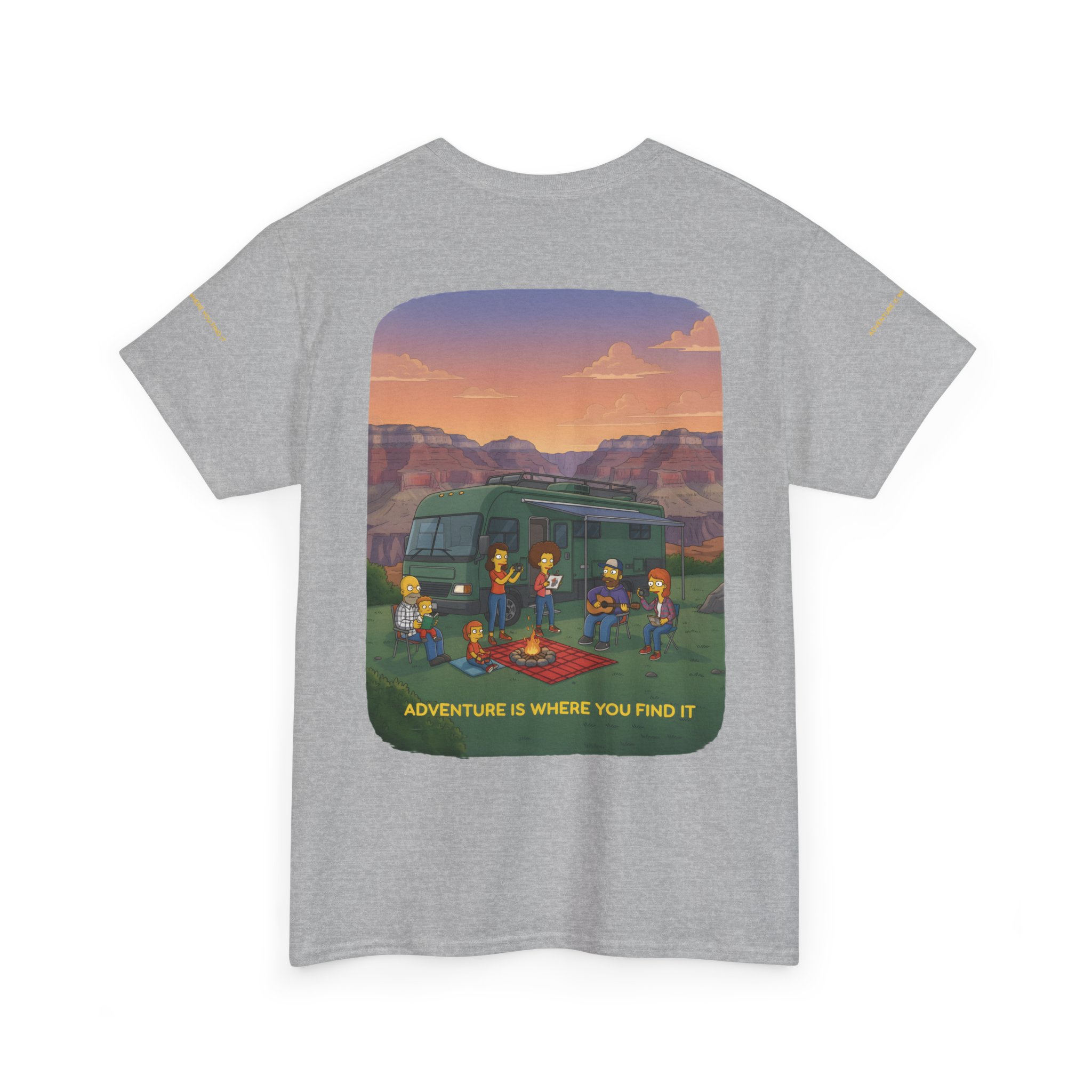 Unisex Heavy Cotton Tee — "Adventure Is Where You Find It" Design Sitcom-Line