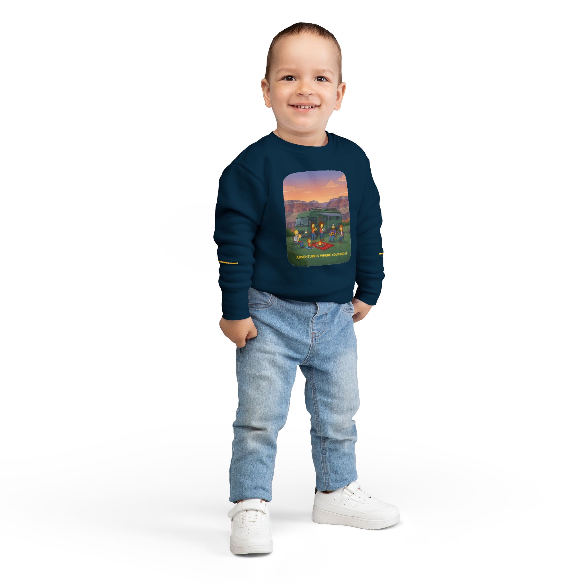 Toddler Sweatshirt - "Adventure Is Where You Find It" (Design Sitcom-Line)