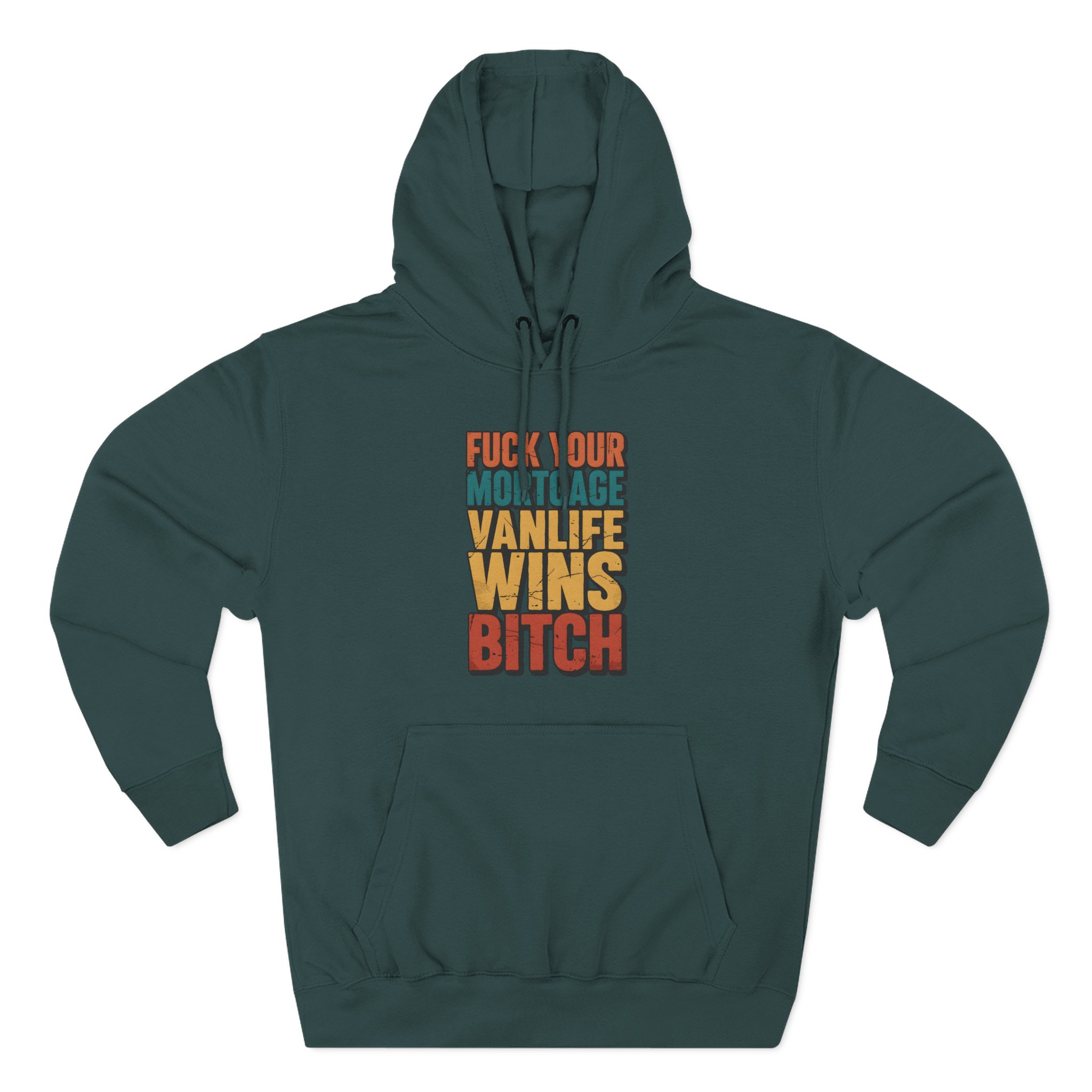 Three-Panel Fleece Hoodie - "Fuck Your Mortgage" Design F**K-Line