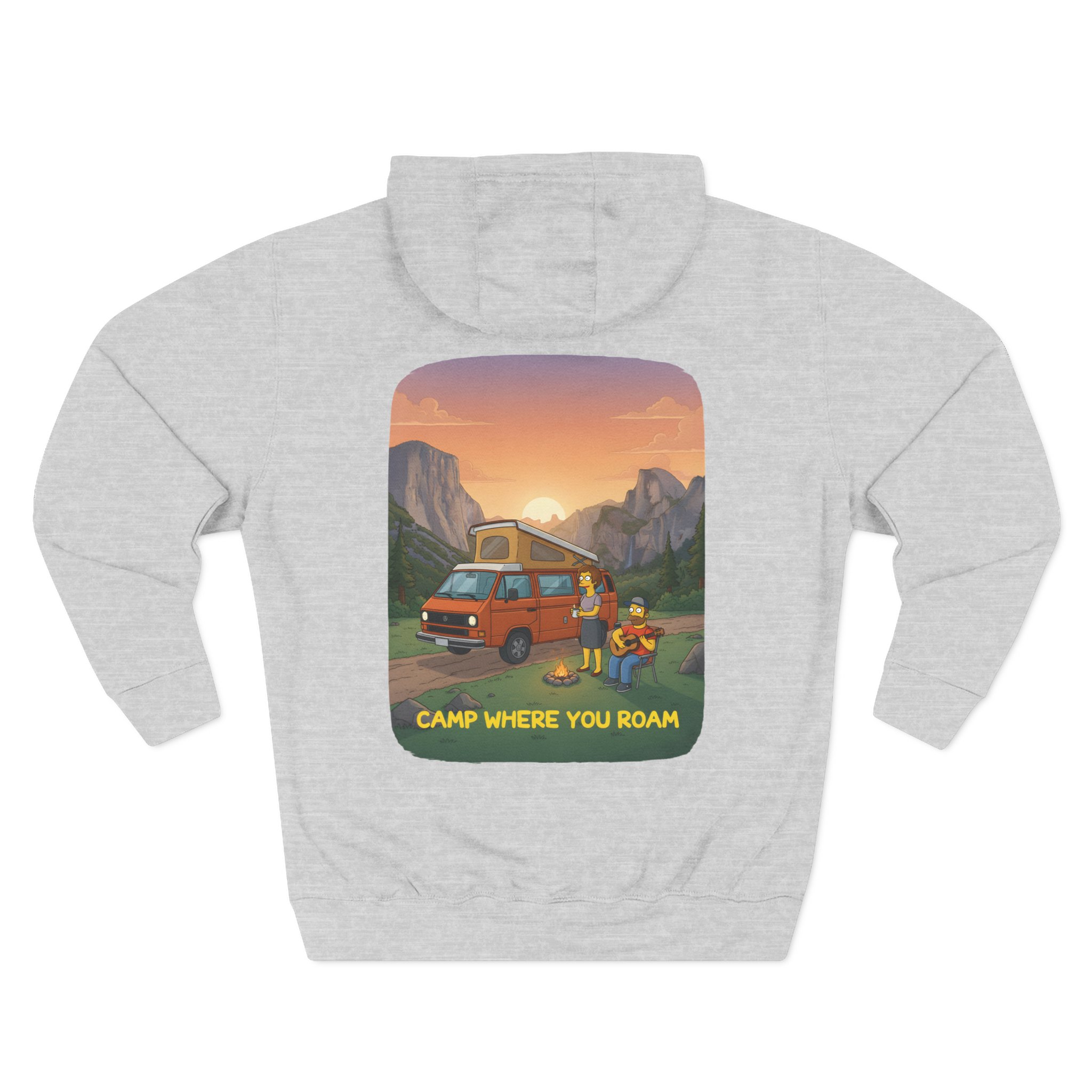 Three-Panel Fleece Hoodie - "Camp Where You Roam" Design Sitcom-Line