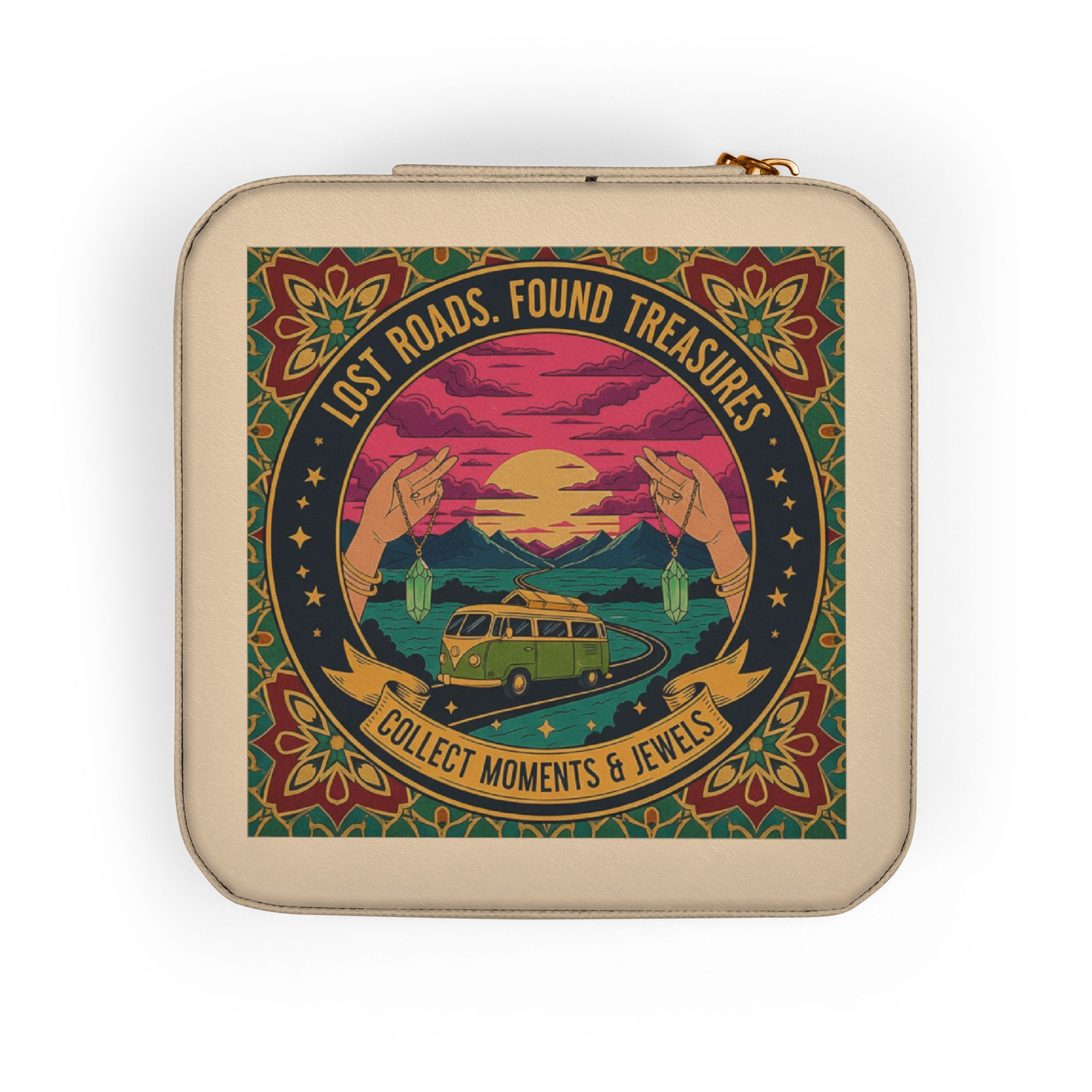Jewelry Travel Case — Retro Camper Sunset Design