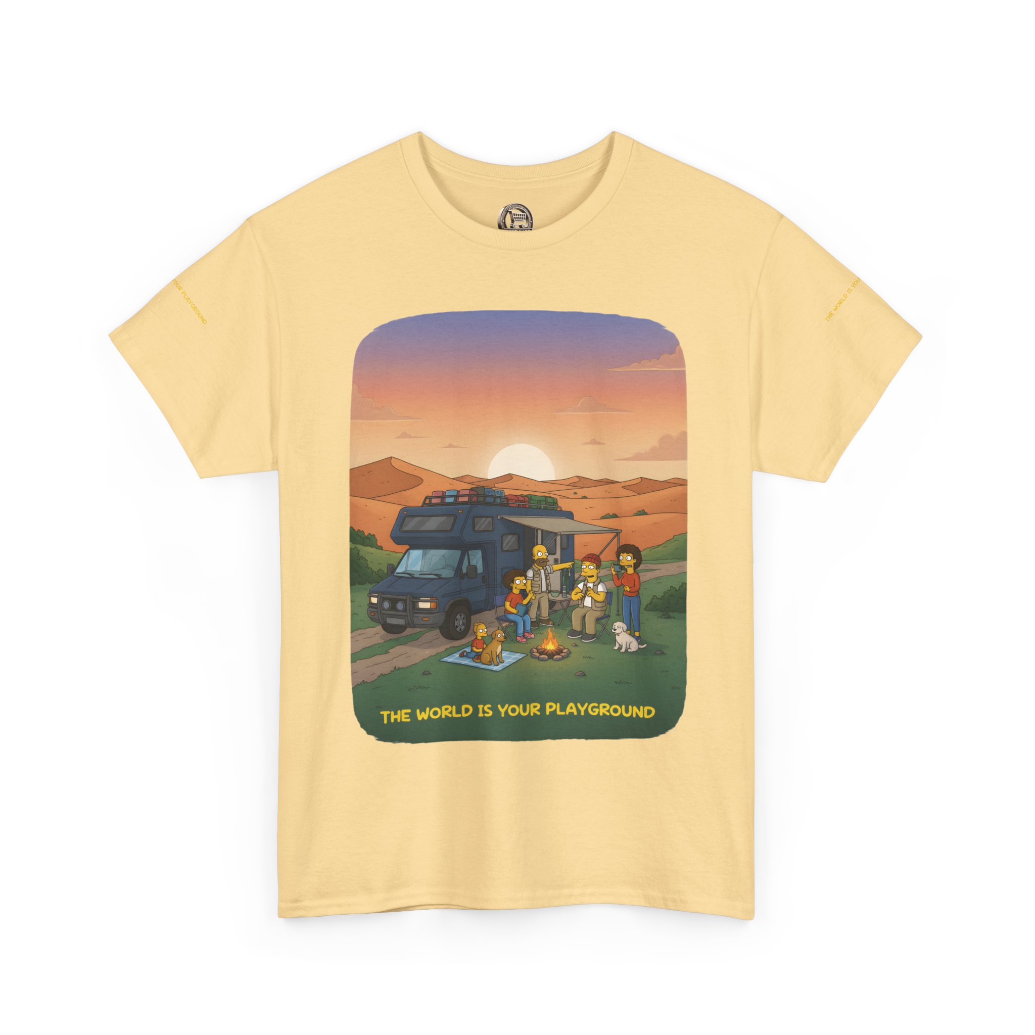 Unisex Heavy Cotton Tee — "The World Is Your playground" Design Sitcom-Line