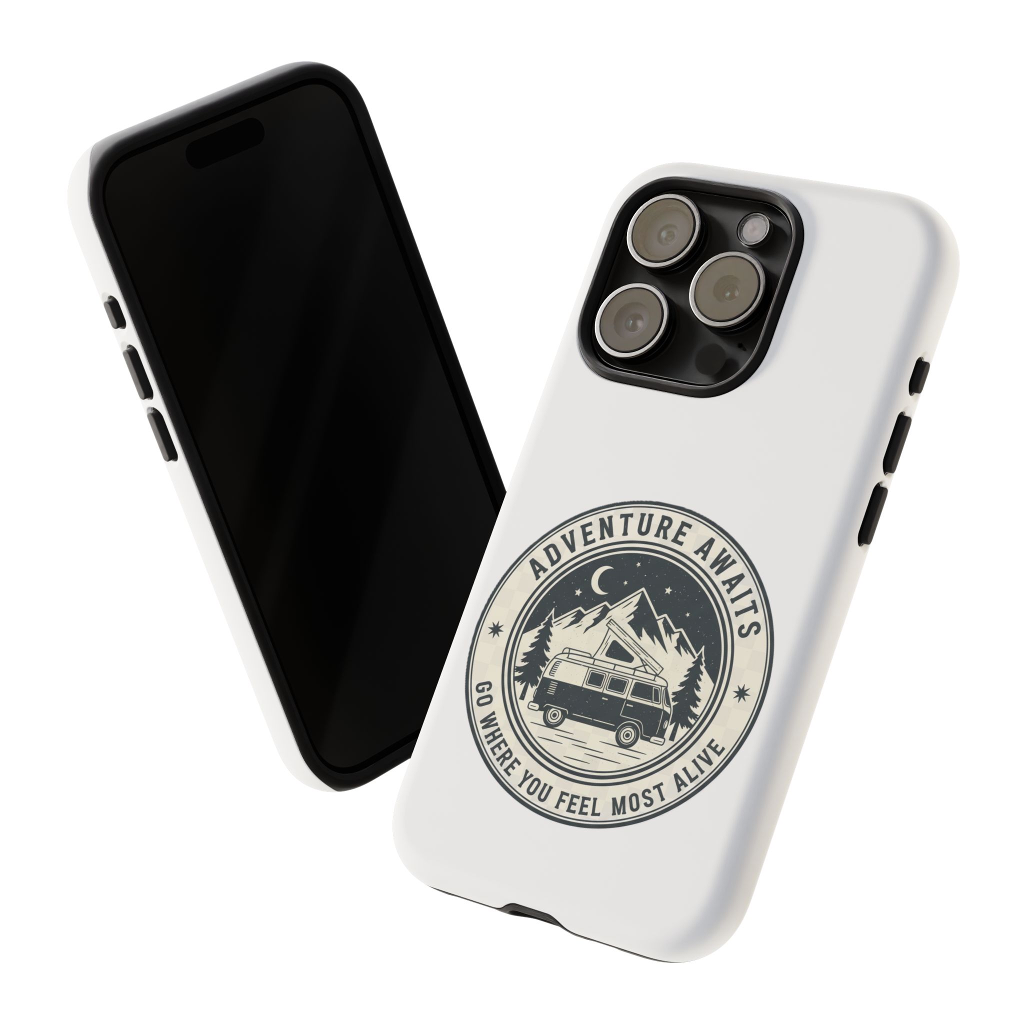 Phone Case — "Adventure Awaits-Go Where You Feel Most Alive" Camper Van Design