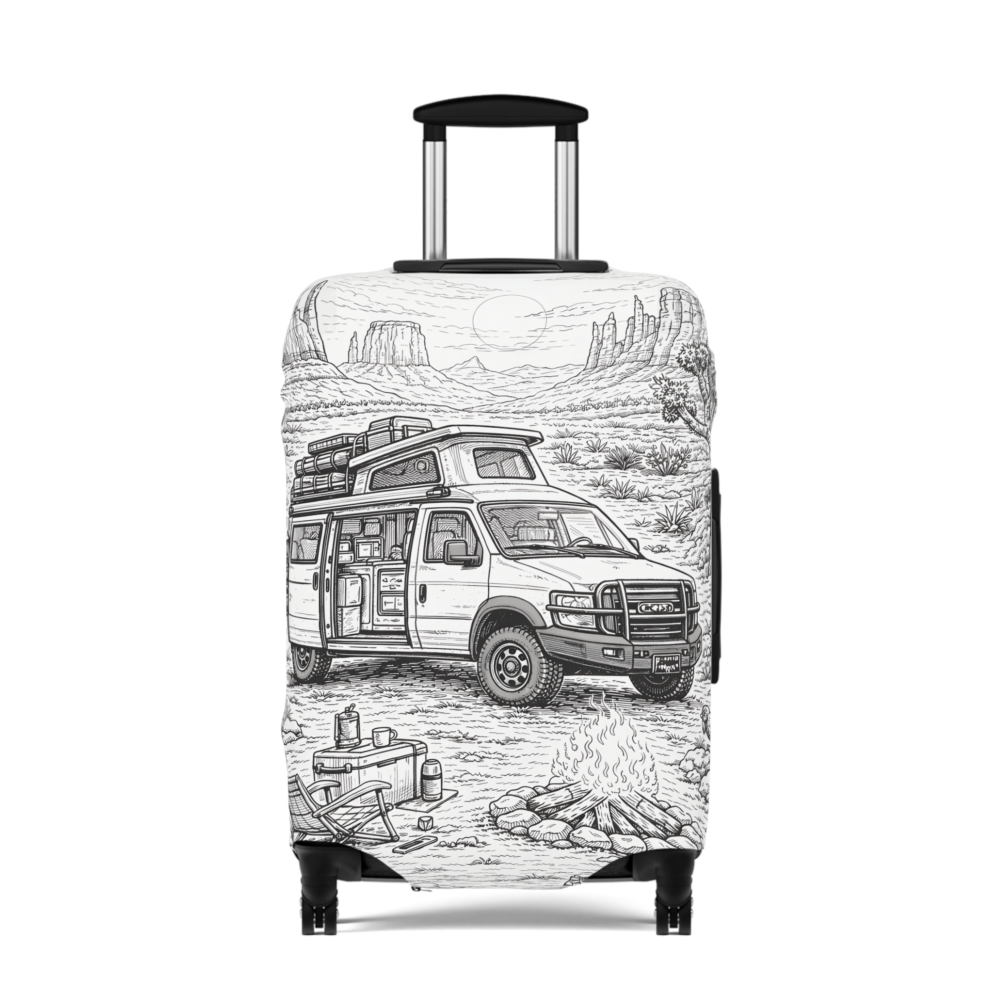 8306885969981389060_2048.jpeg Luggage Cover — Adventure Camper Sketch Travel Suitcase
