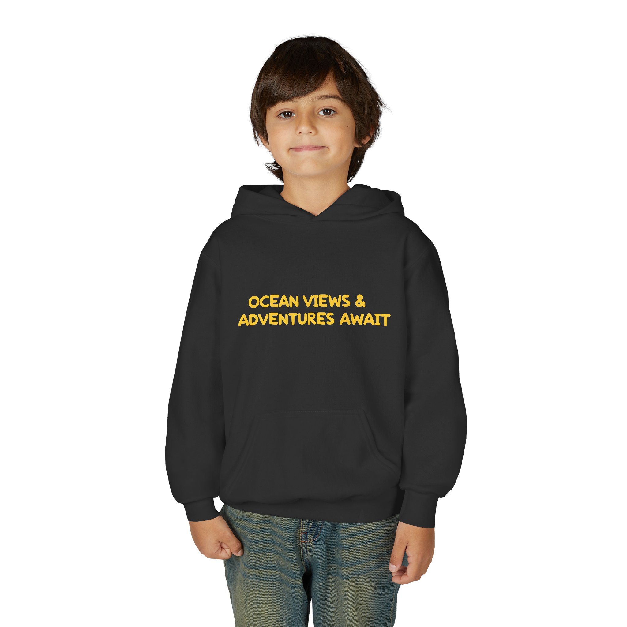 8307460341236092802_2048.jpeg Youth Hoodie(Gildan) – "Ocean Views-Adventures Awaits" (Design Sitcom-Line)