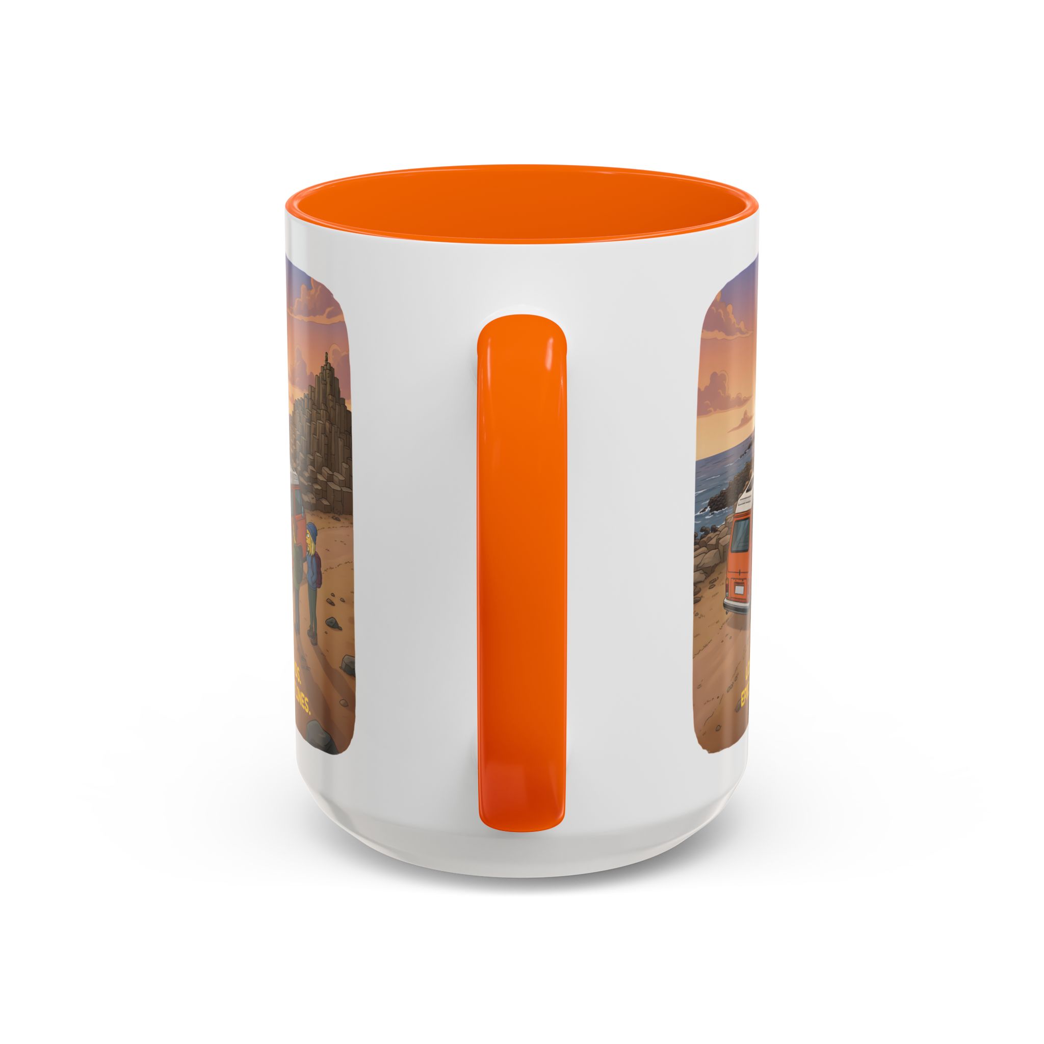 Accent Coffee Mug (11, 15oz) — "Lost Roads Epic Coastlines" Design Sitcom-Line