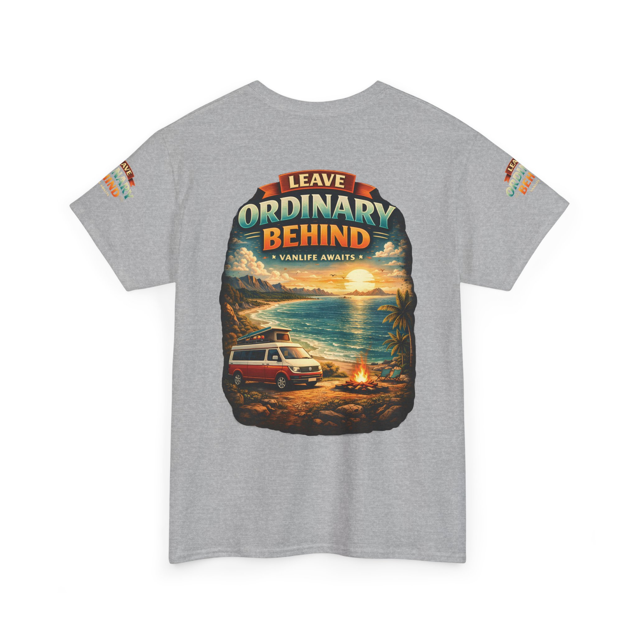 Unisex Heavy Cotton Tee — "Leave Ordinary Behind" Design Scenic-Line