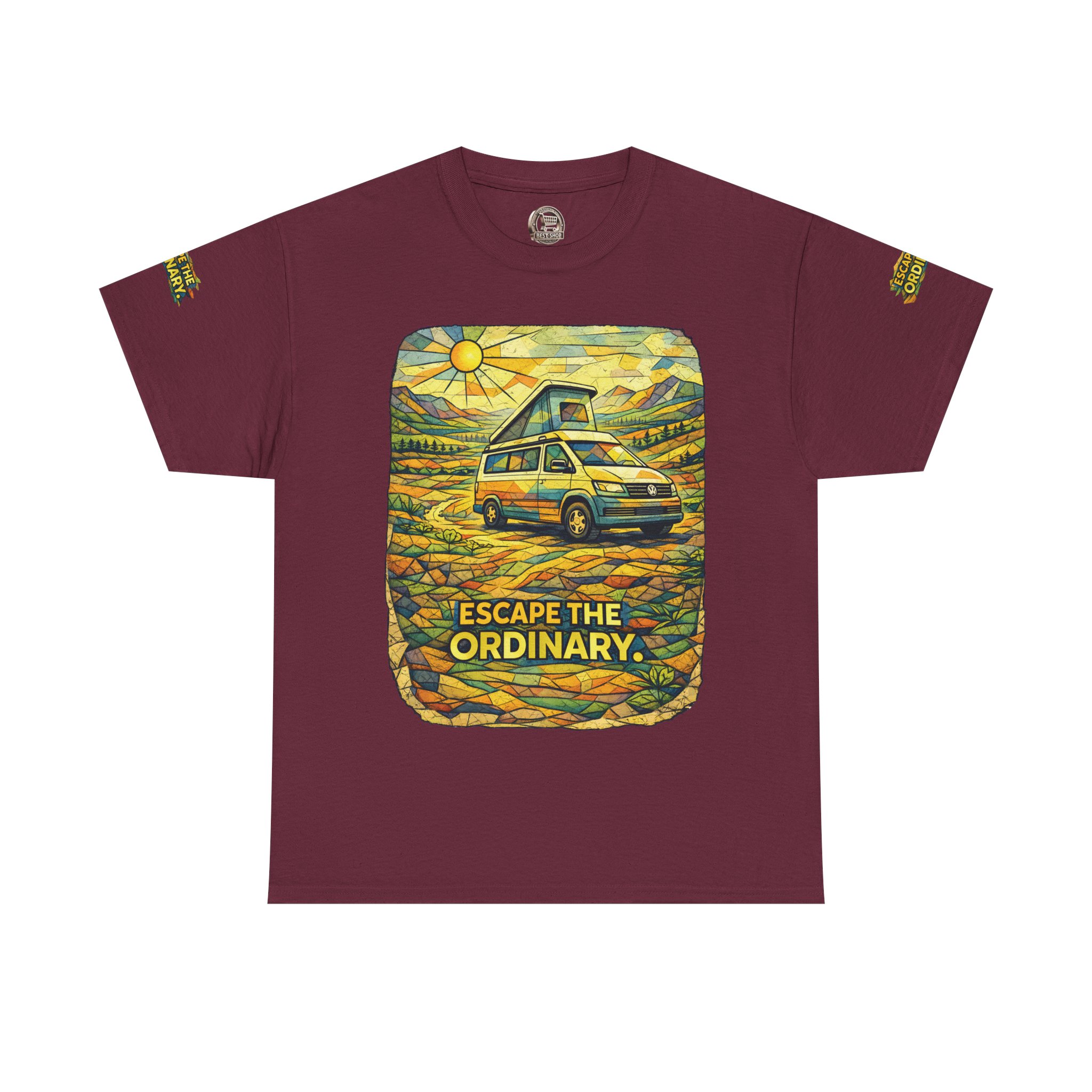 8320828553681958294_2048.jpeg Unisex Heavy Cotton Tee — "Escape The Ordinary" Design Cubic-Line