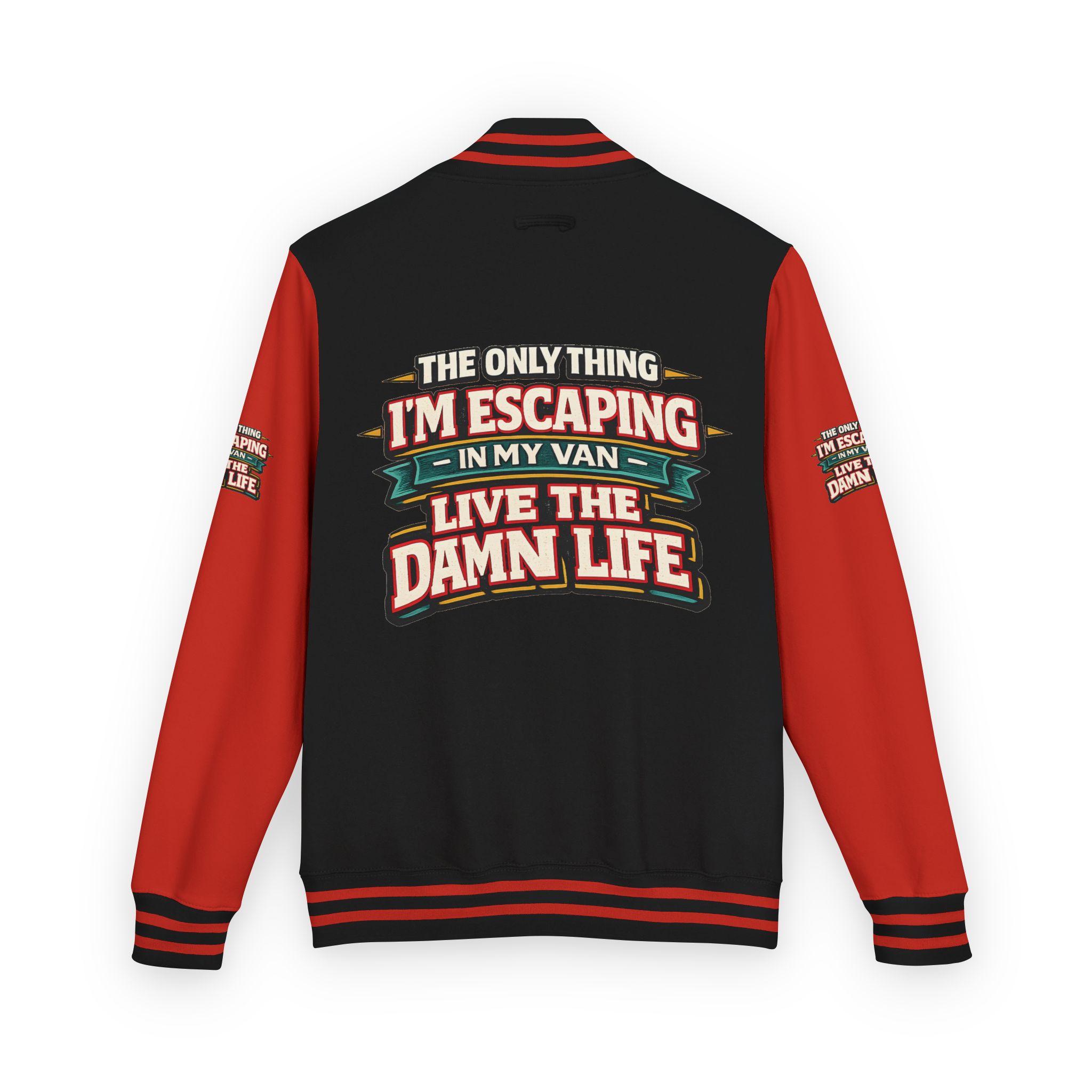 Unisex Heavyweight Letterman Jacket — "The Only Thing I´m Escaping" Design F**K-Line