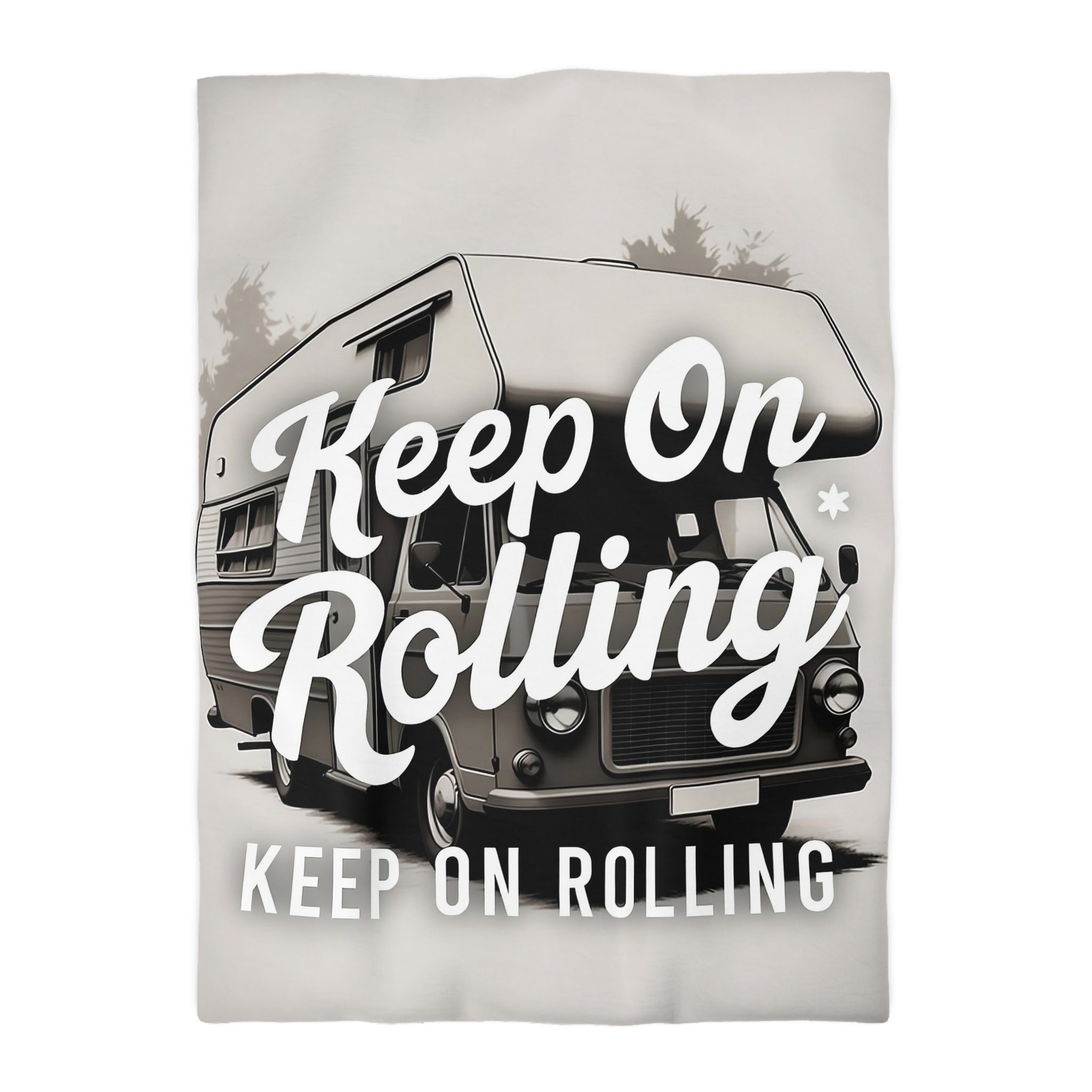 Duvet Cover — "Keep On Rolling" Retro Motorhome Bedding