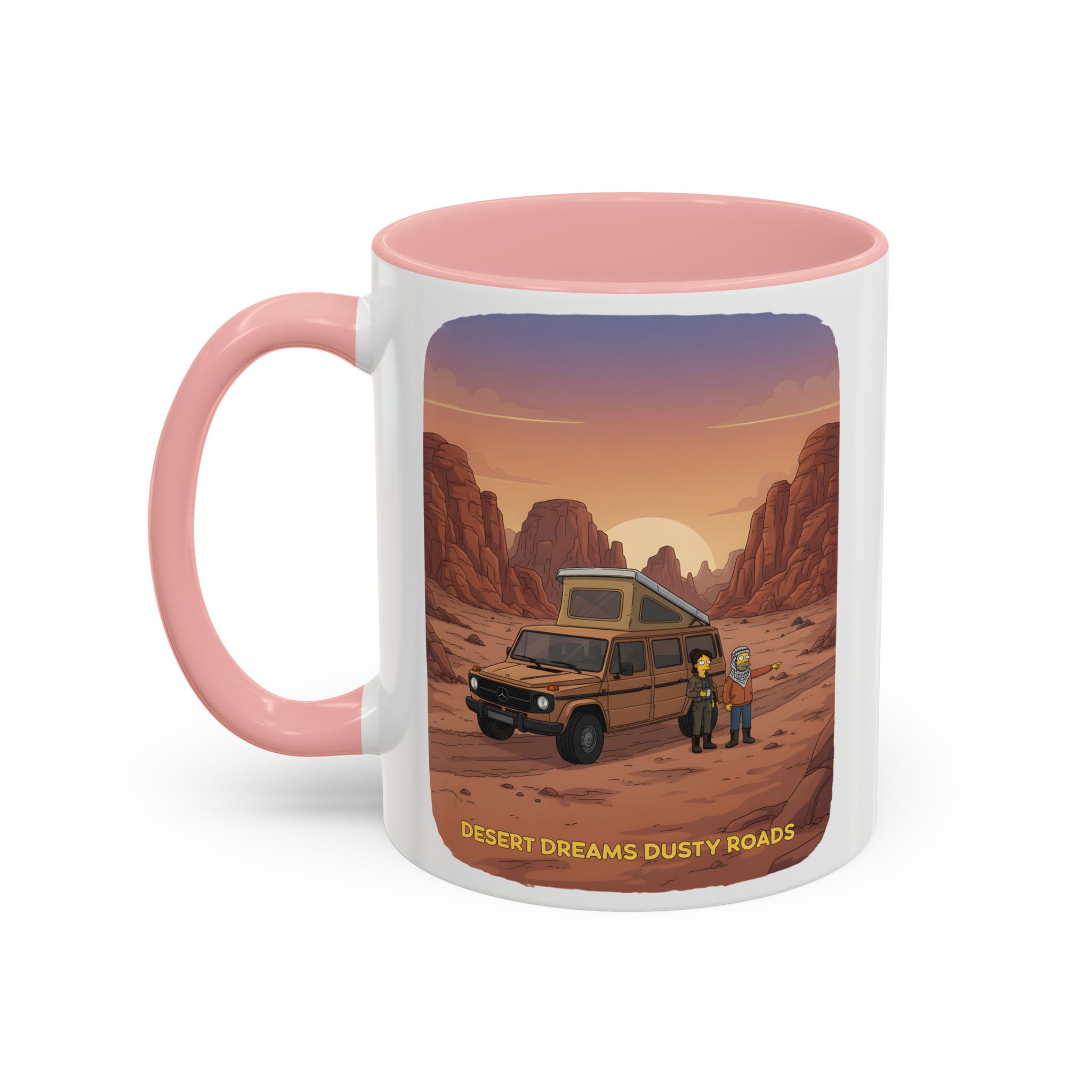 Accent Coffee Mug (11, 15oz) — "Desert Dreams Dusty Roads" Design Sitcom-Line