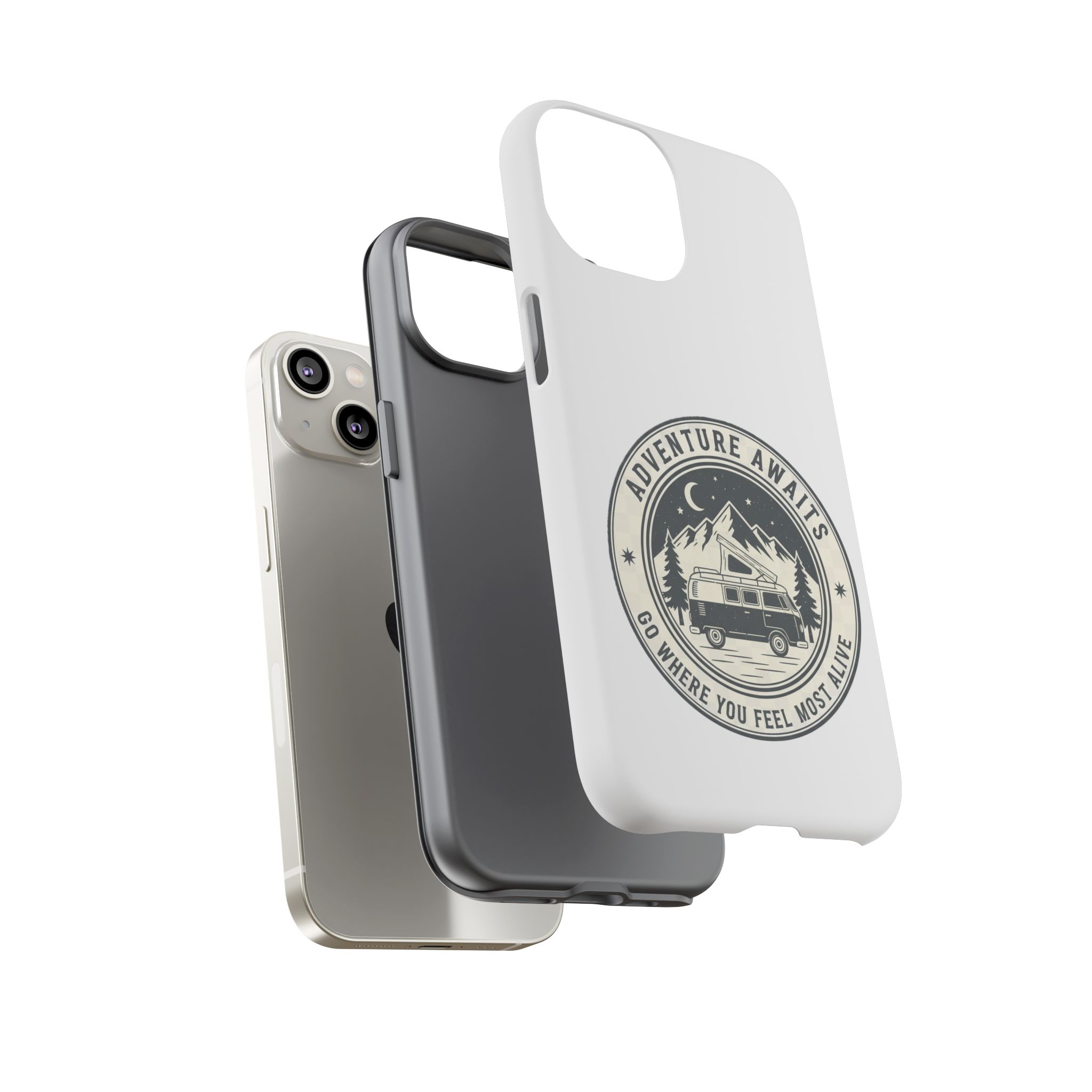 Phone Case — "Adventure Awaits-Go Where You Feel Most Alive" Camper Van Design