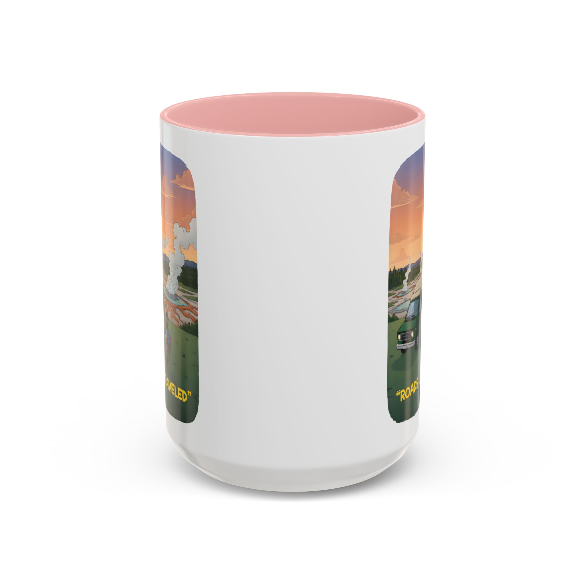 Accent Coffee Mug (11, 15oz) — "Roads Less Traveled" Design Sitcom-Line