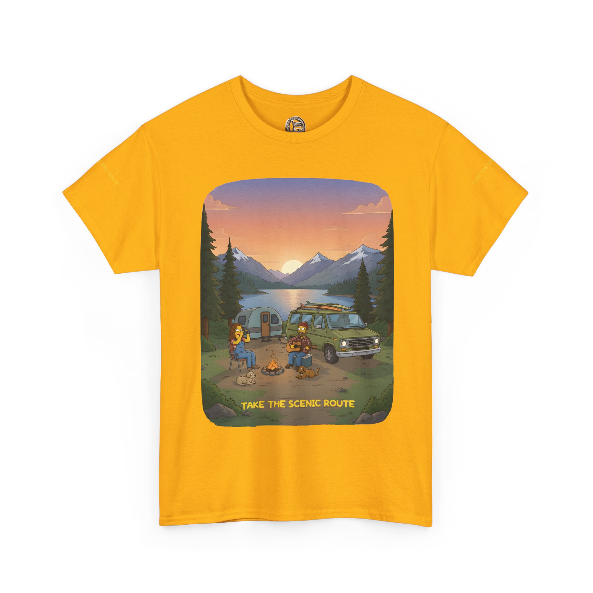 Unisex Heavy Cotton Tee — "Take The Scenic Route" Design Sitcom-Line