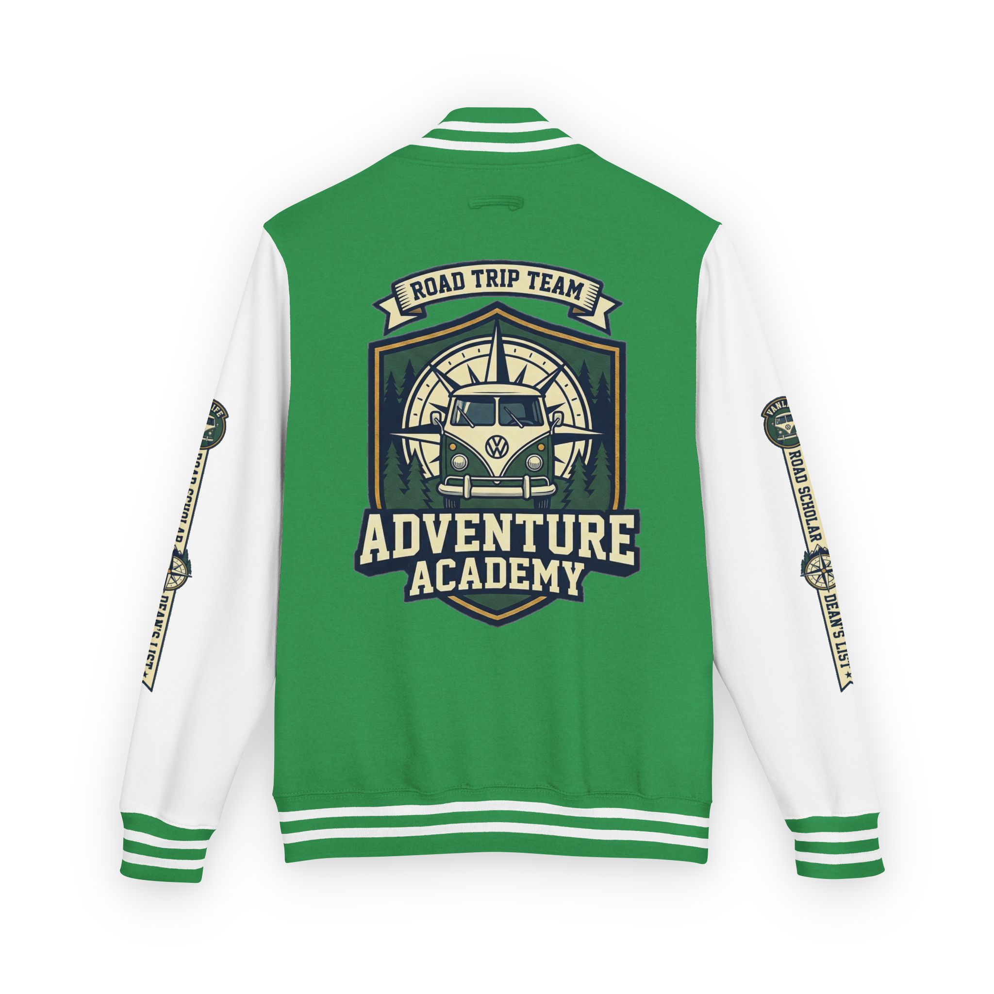 Unisex Heavyweight Letterman Jacket (Awdis) —"Adventure Academy" Road Trip Team Varsity Jacket