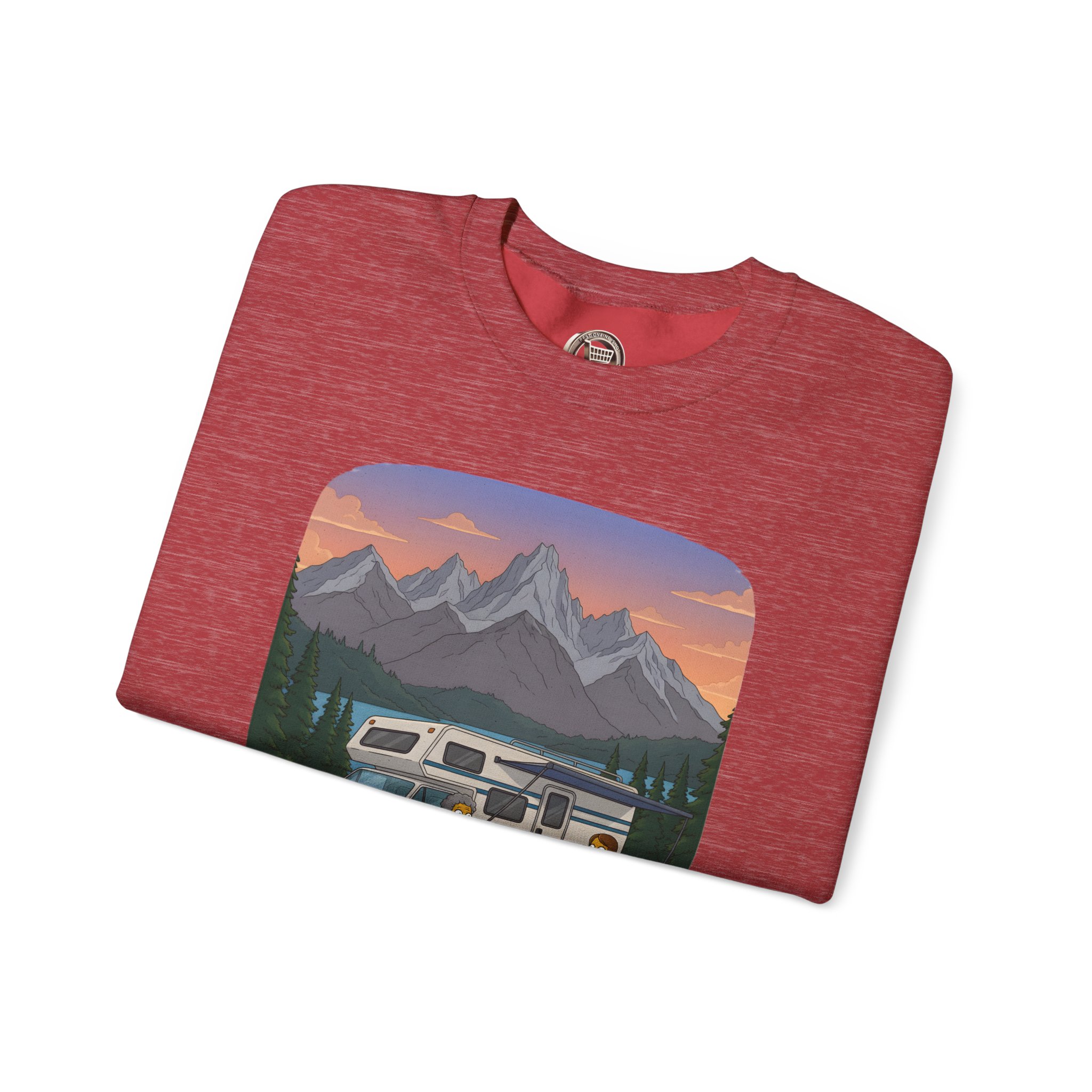 Unisex Heavy Blend™ Crewneck Sweatshirt — "The World Awaits" Design Sitcom-Line