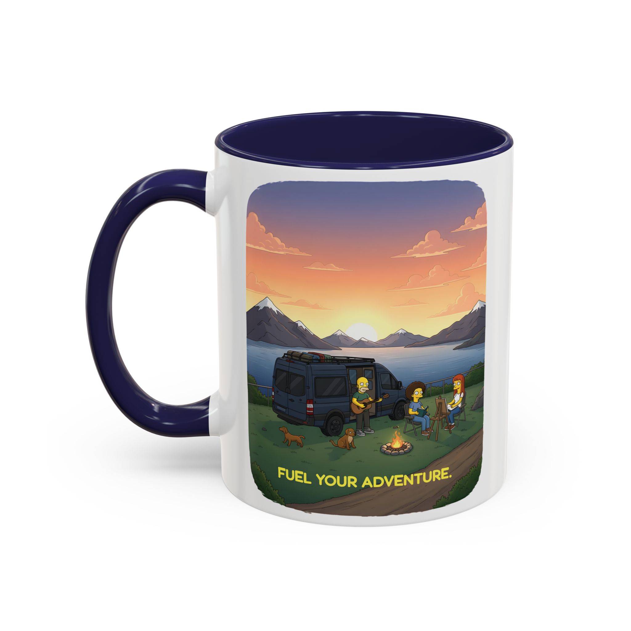 Accent Coffee Mug (11, 15oz) — "Fuel Your Adventure" Design Sitcom-Line