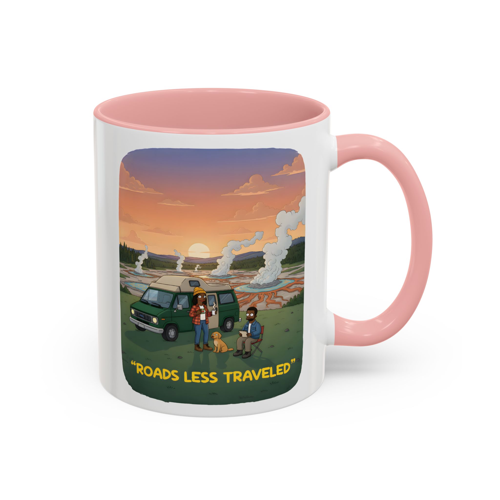 Accent Coffee Mug (11, 15oz) — "Roads Less Traveled" Design Sitcom-Line