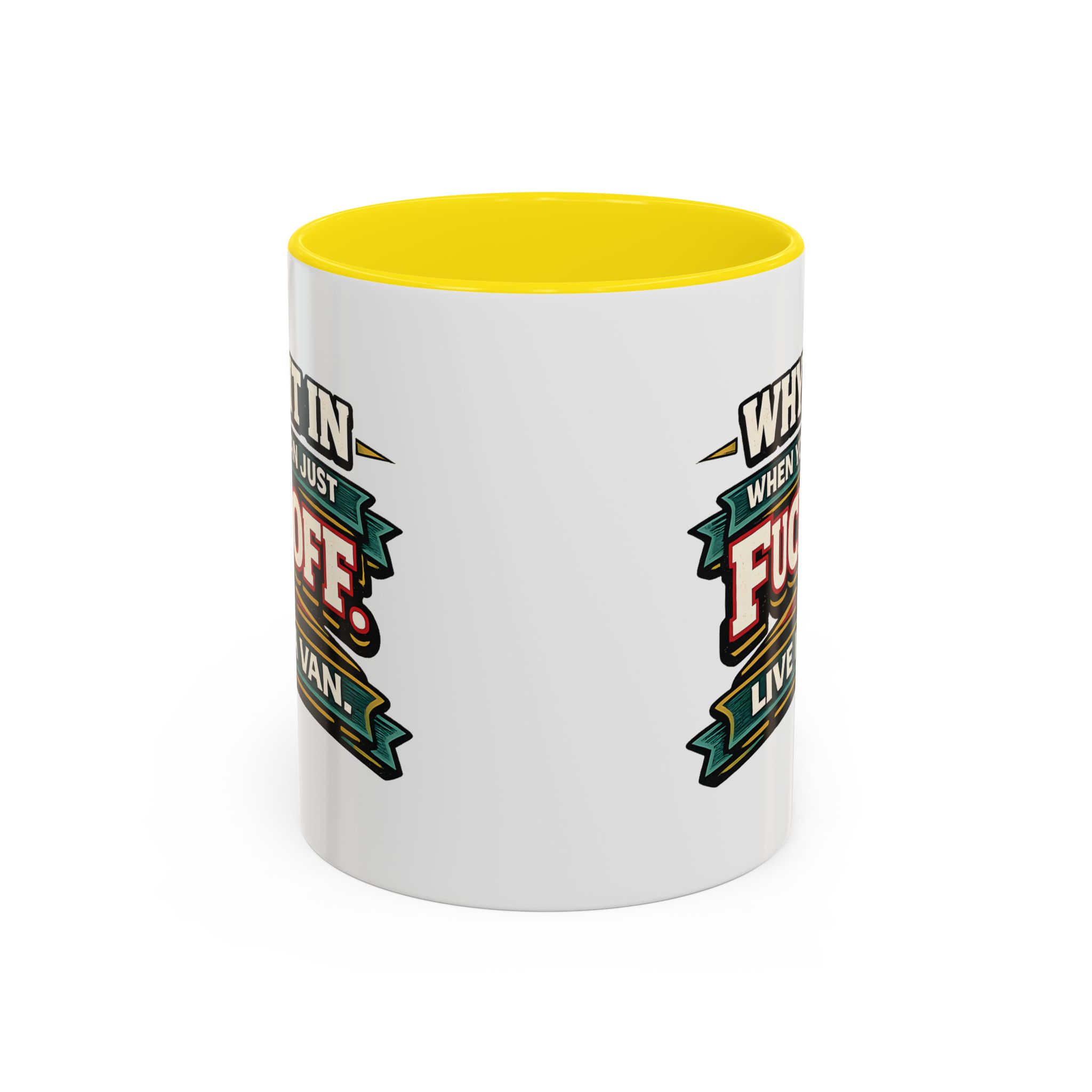 Accent Coffee Mug (11, 15oz) — "Why Fit In" Design F**K-Line