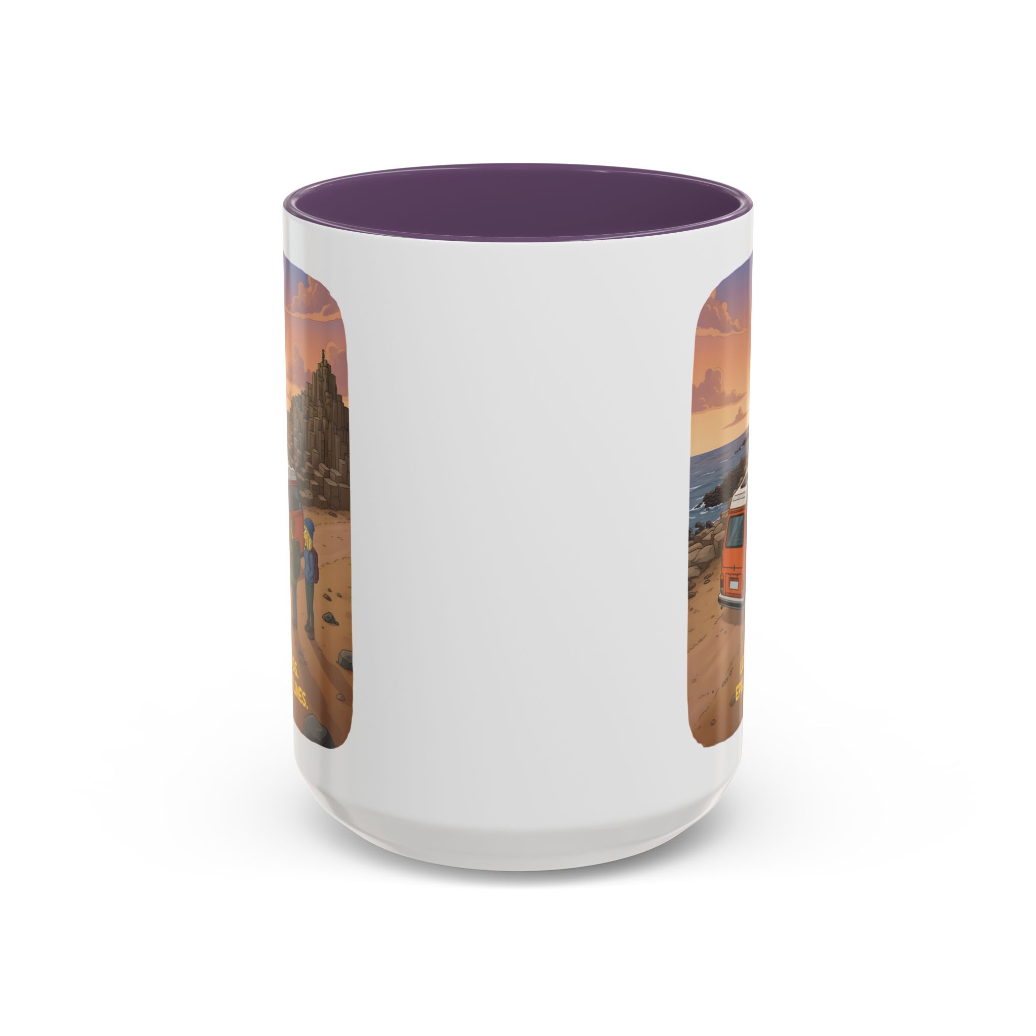 Accent Coffee Mug (11, 15oz) — "Lost Roads Epic Coastlines" Design Sitcom-Line