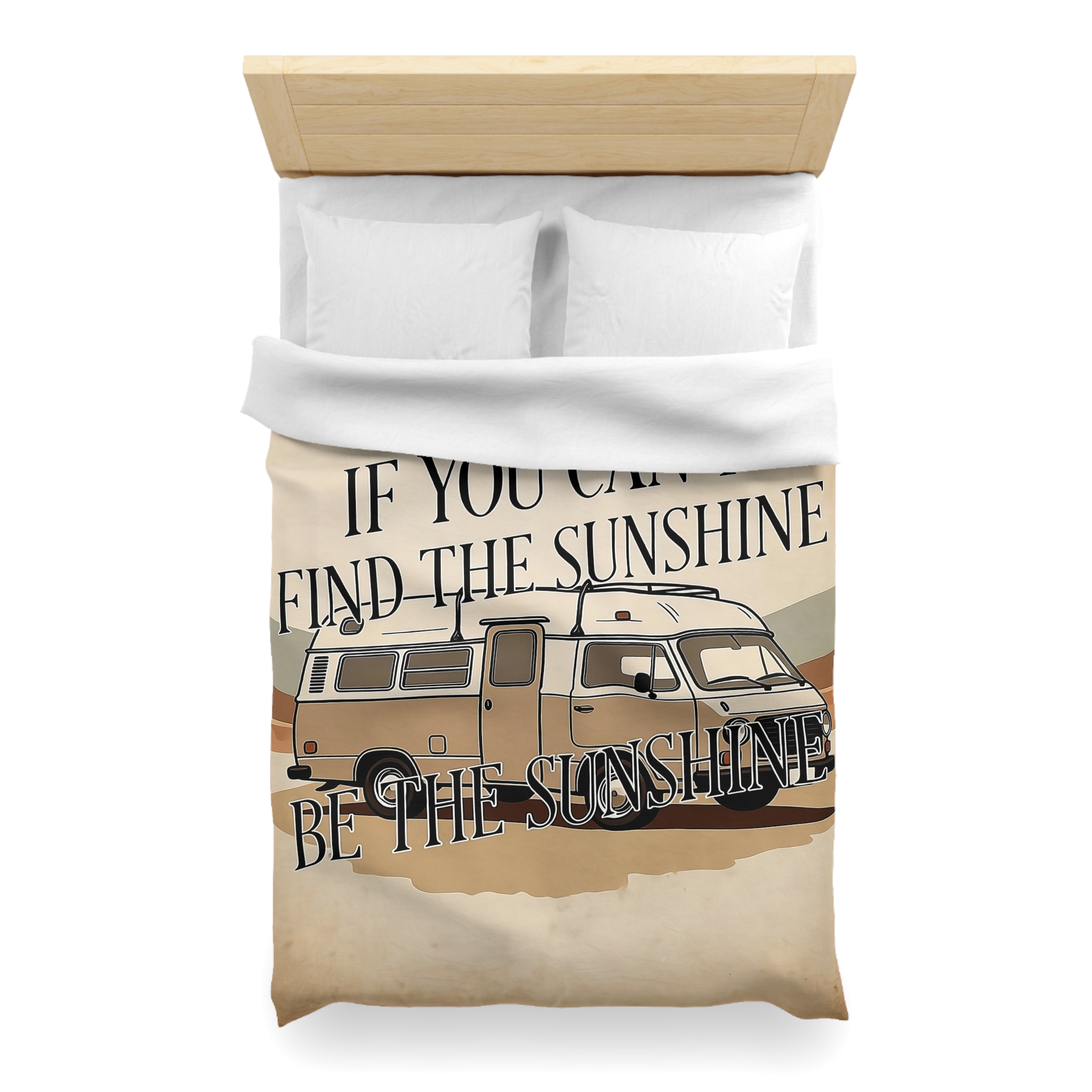 8369668825789208310_2048.jpeg Duvet Cover - 'If You Can't Find the Sunshine, Be the Sunshine' Vintage Camper Bedding