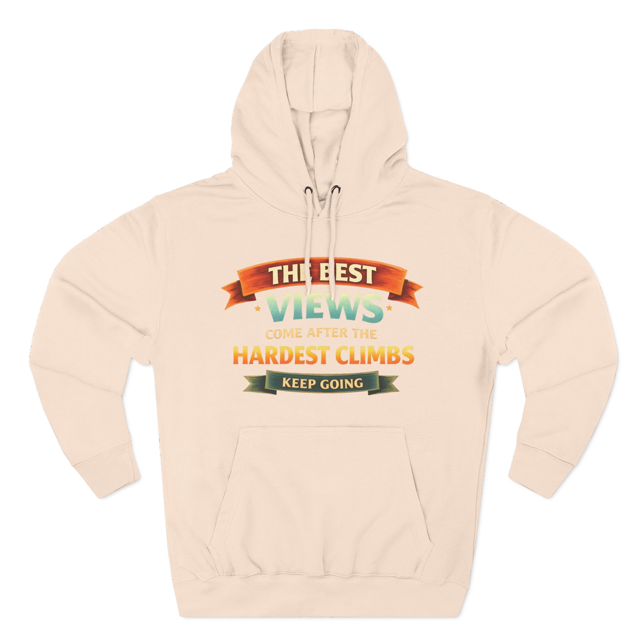 Three-Panel Fleece Hoodie - "The Best Views" Design Scenic-Line