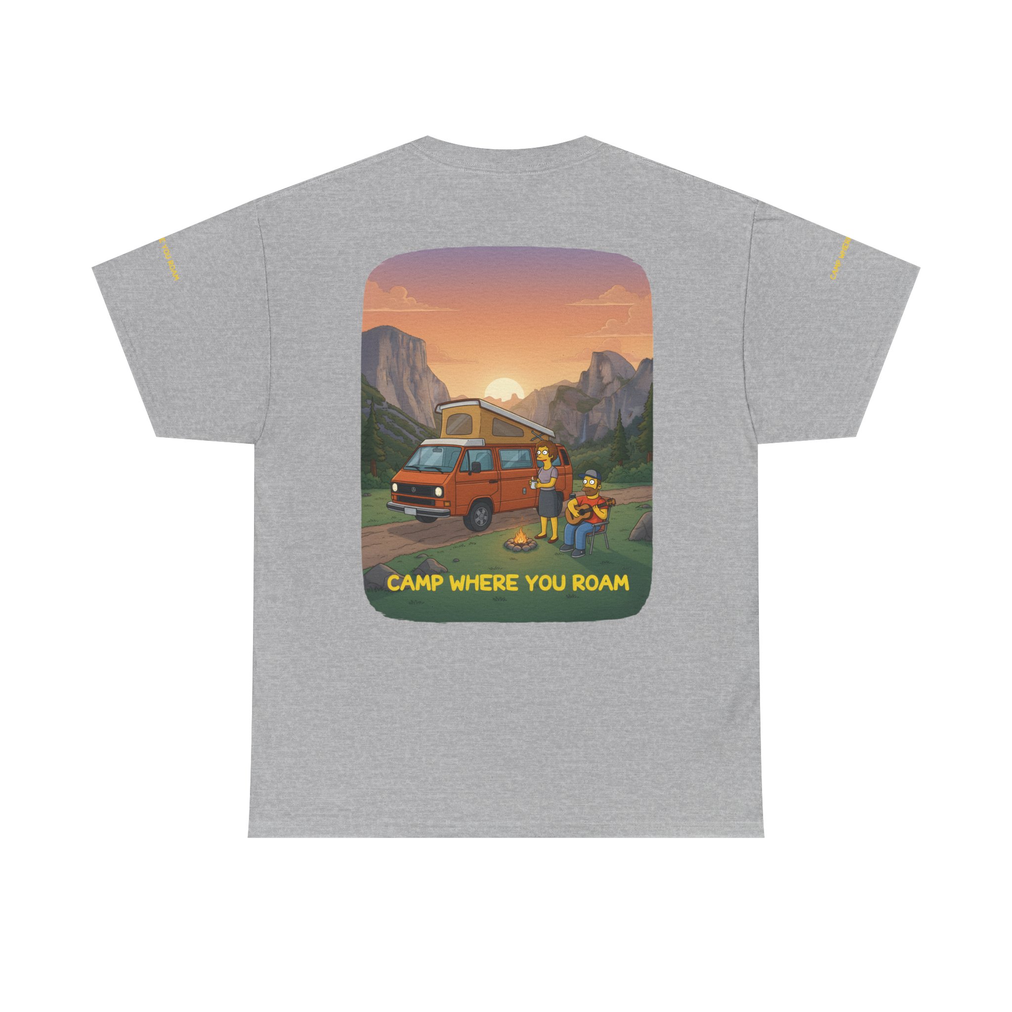 Unisex Heavy Cotton Tee — "Camp Where You Roam" Design Sitcom-Line