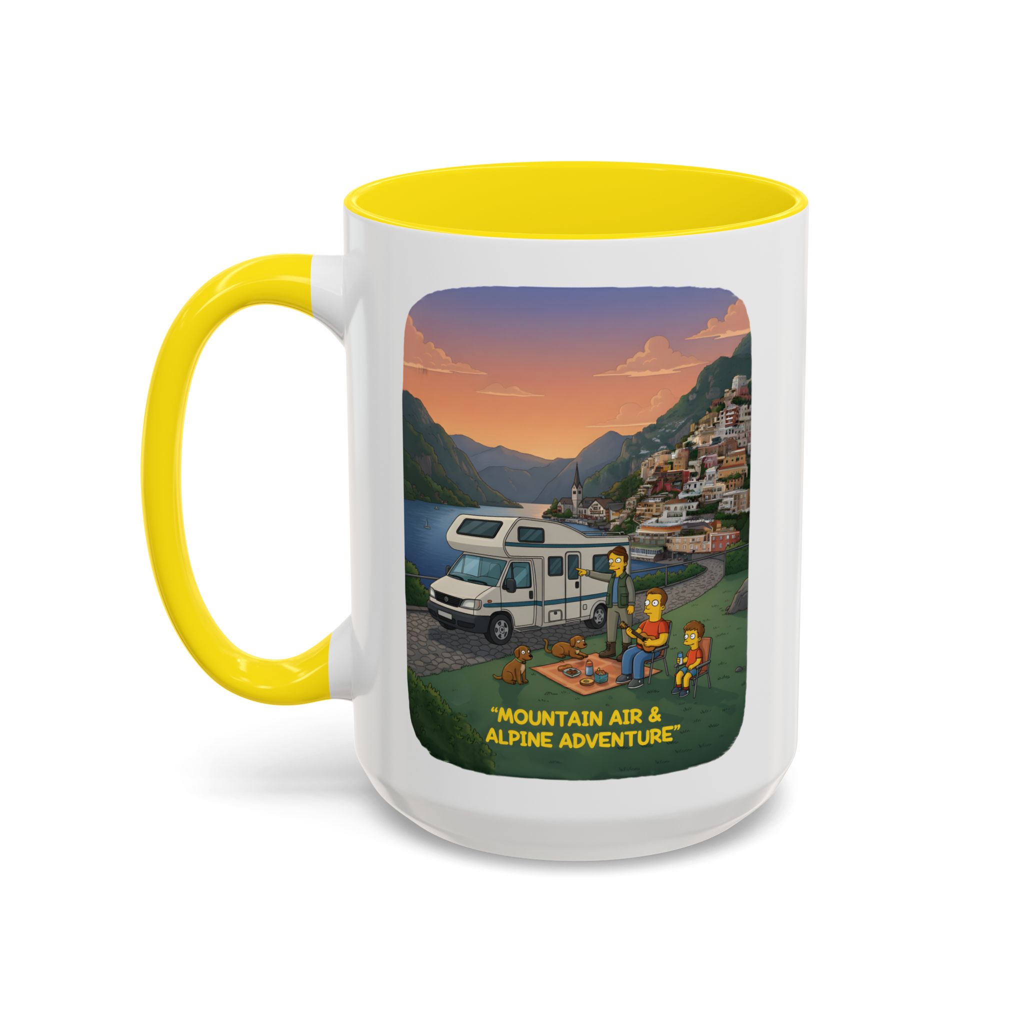 Accent Coffee Mug (11, 15oz) — "Mountain Air-Alpine Adventure" Design Sitcom-Line