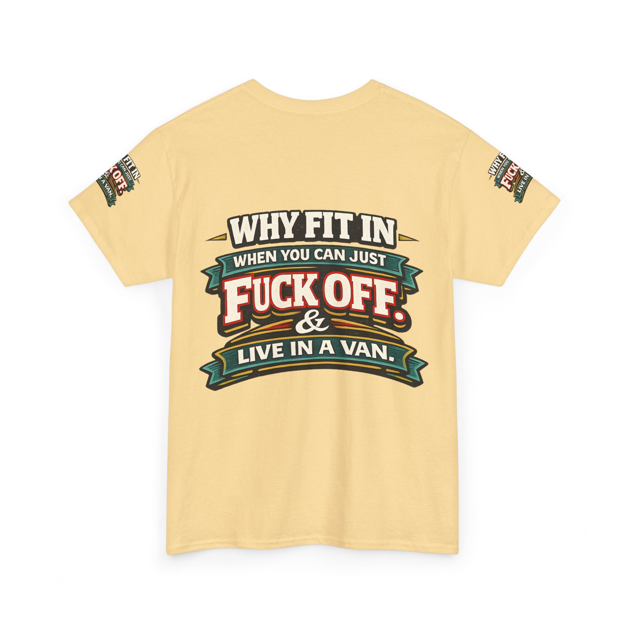 Unisex Heavy Cotton Tee — "Why Fit In" Design F**K-Line