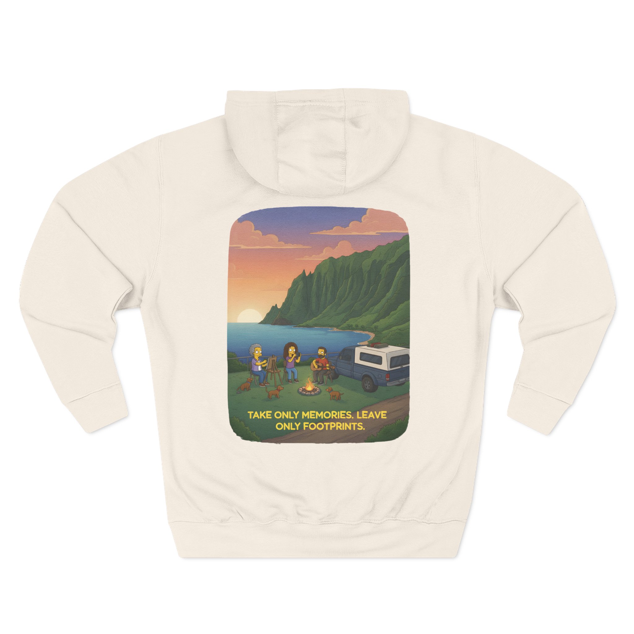 8383008408144241999_2048.jpeg Three-Panel Fleece Hoodie - "Take Only Memories-Leave Only Footprints" Design Sitcom-Line