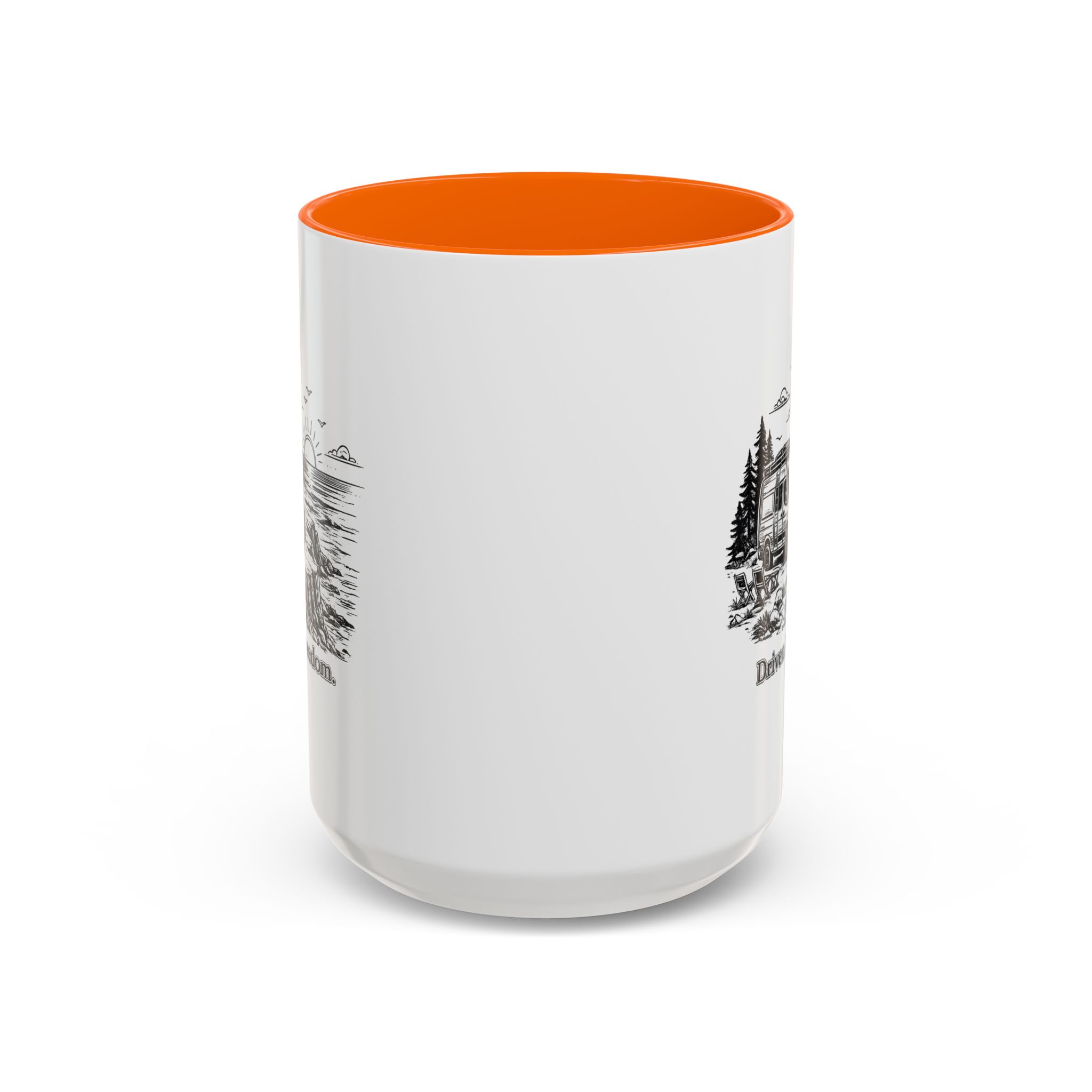 Accent Coffee Mug (11, 15oz) — "Driven By Freedom" Design Minimal-Line
