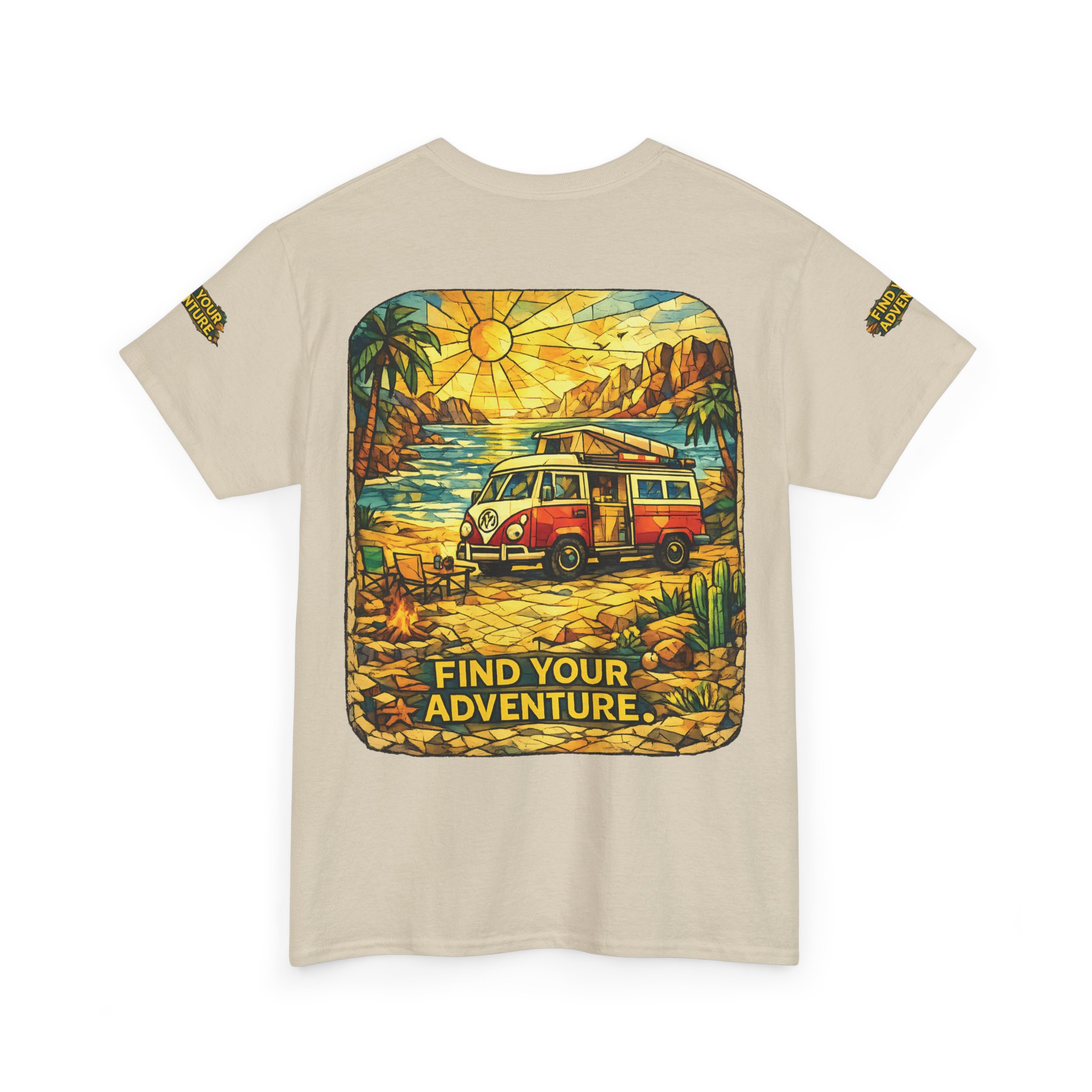 Unisex Heavy Cotton Tee — "Find Your Adventure" Design Cubic-Line