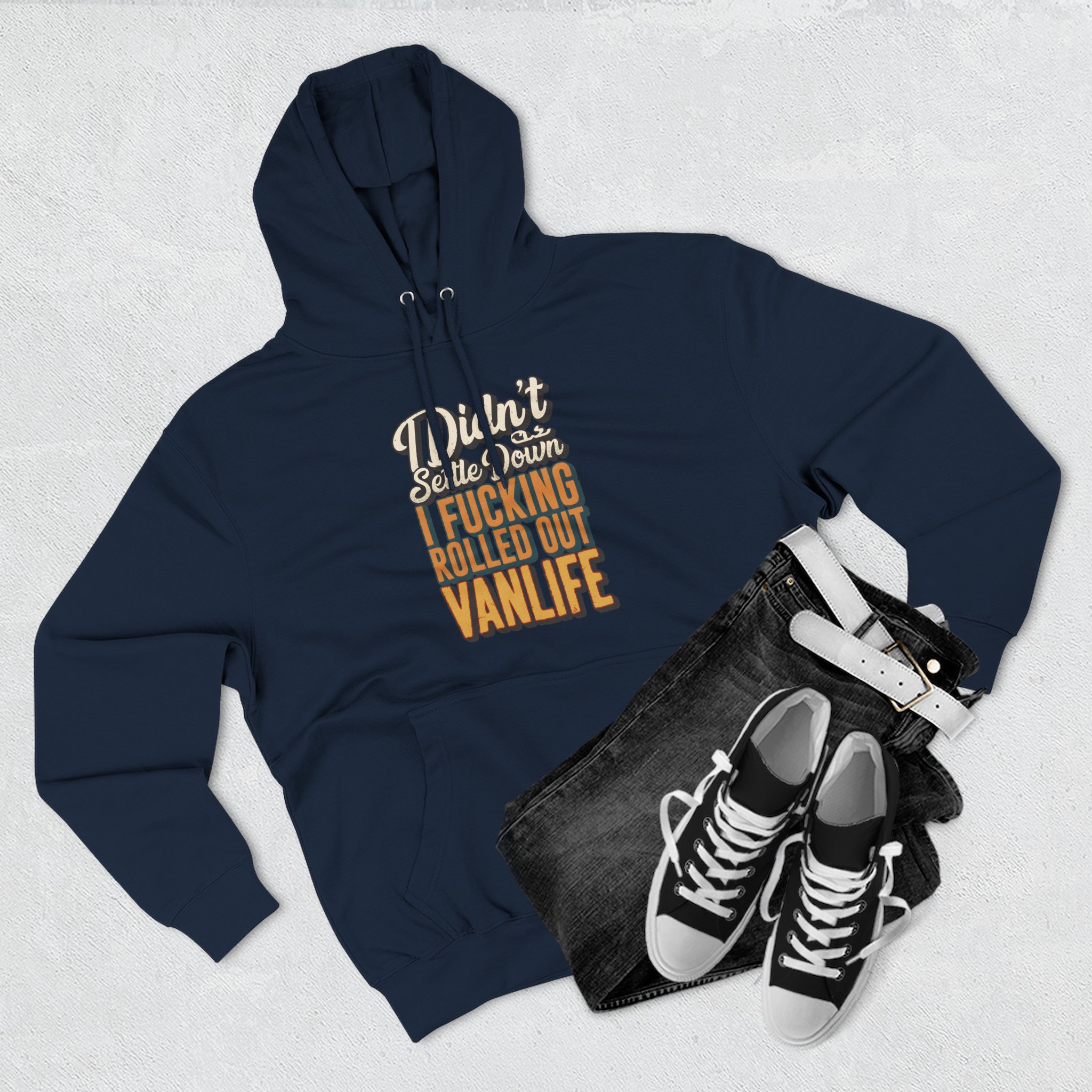 Three-Panel Fleece Hoodie - "Dind´t Settle Down" Design F**K-Line