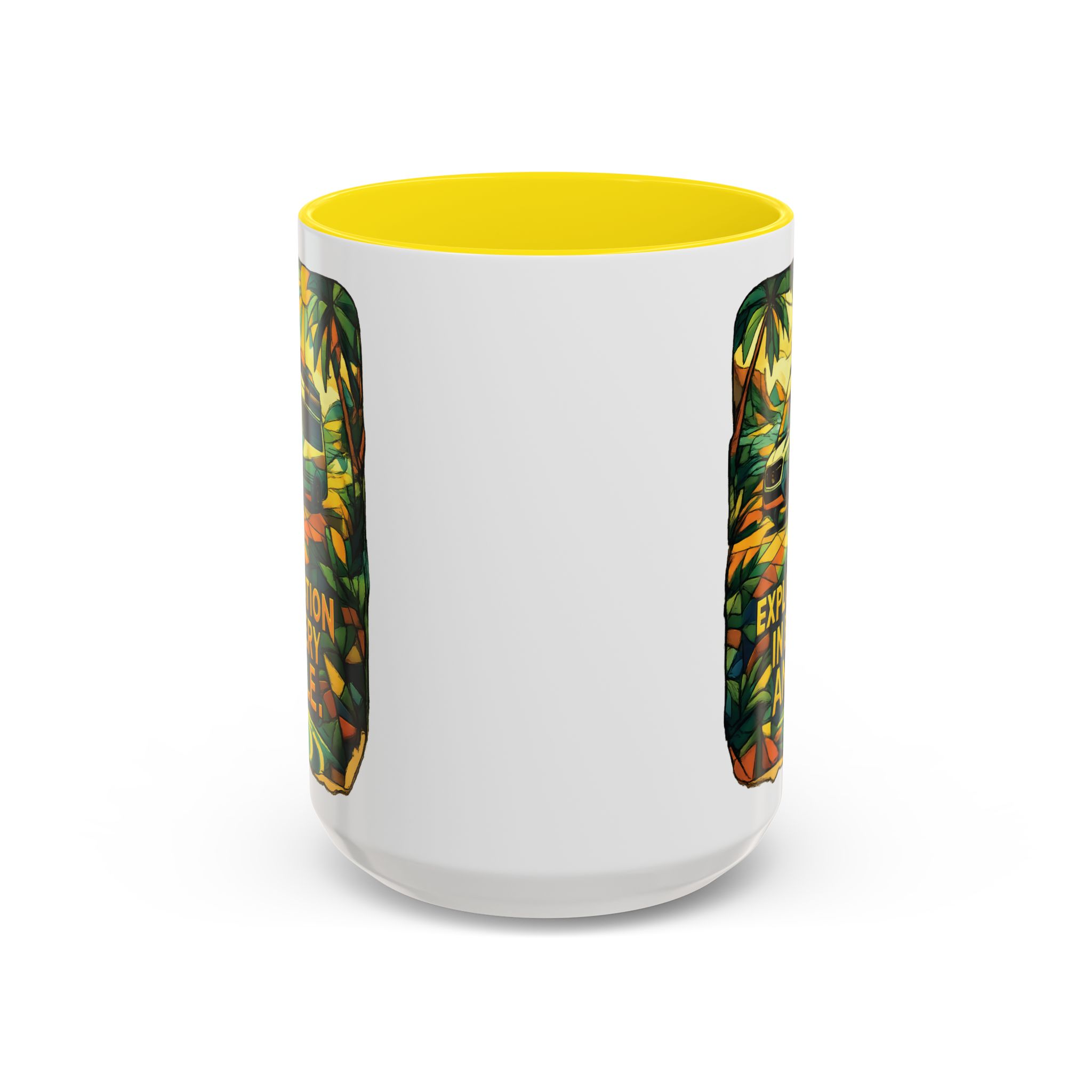 Accent Coffee Mug (11, 15oz) — "Exploration In Every Angle" Design Cubic-Line