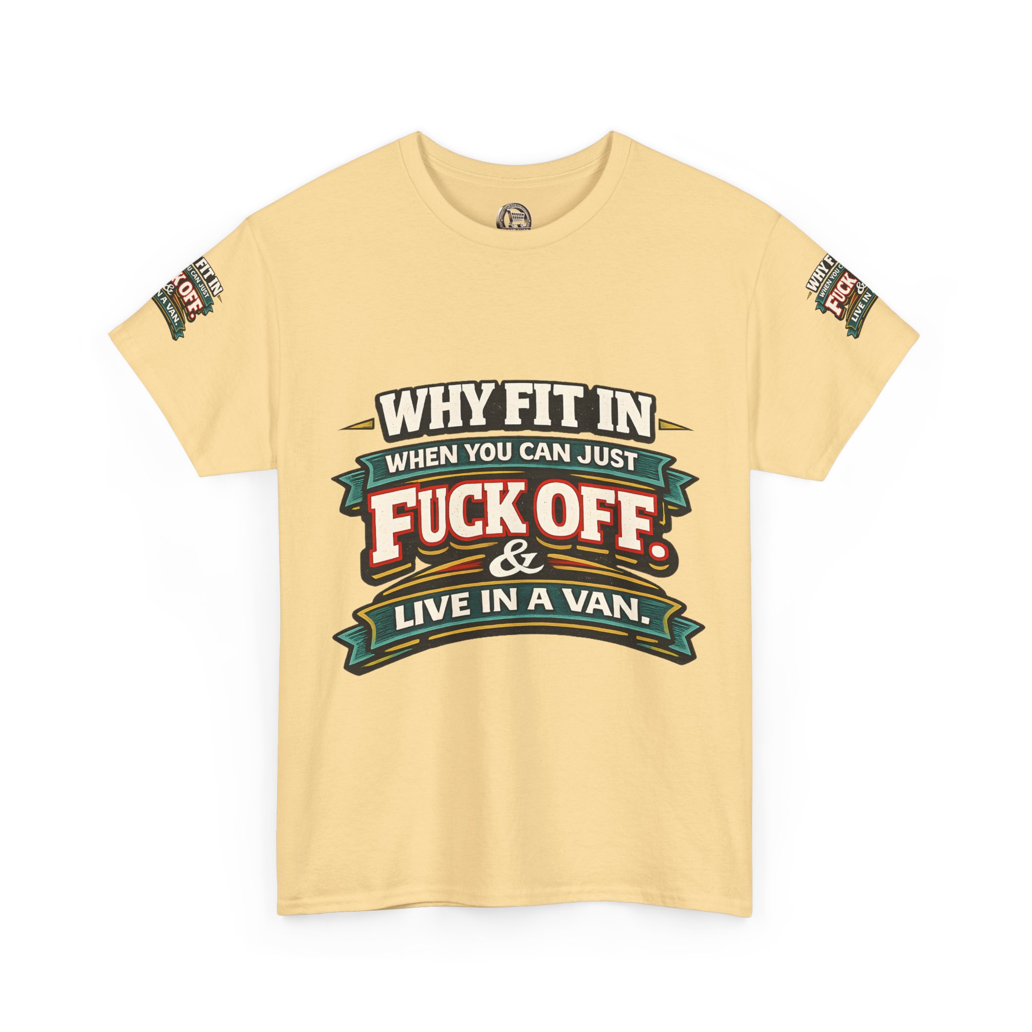 Unisex Heavy Cotton Tee — "Why Fit In" Design F**K-Line