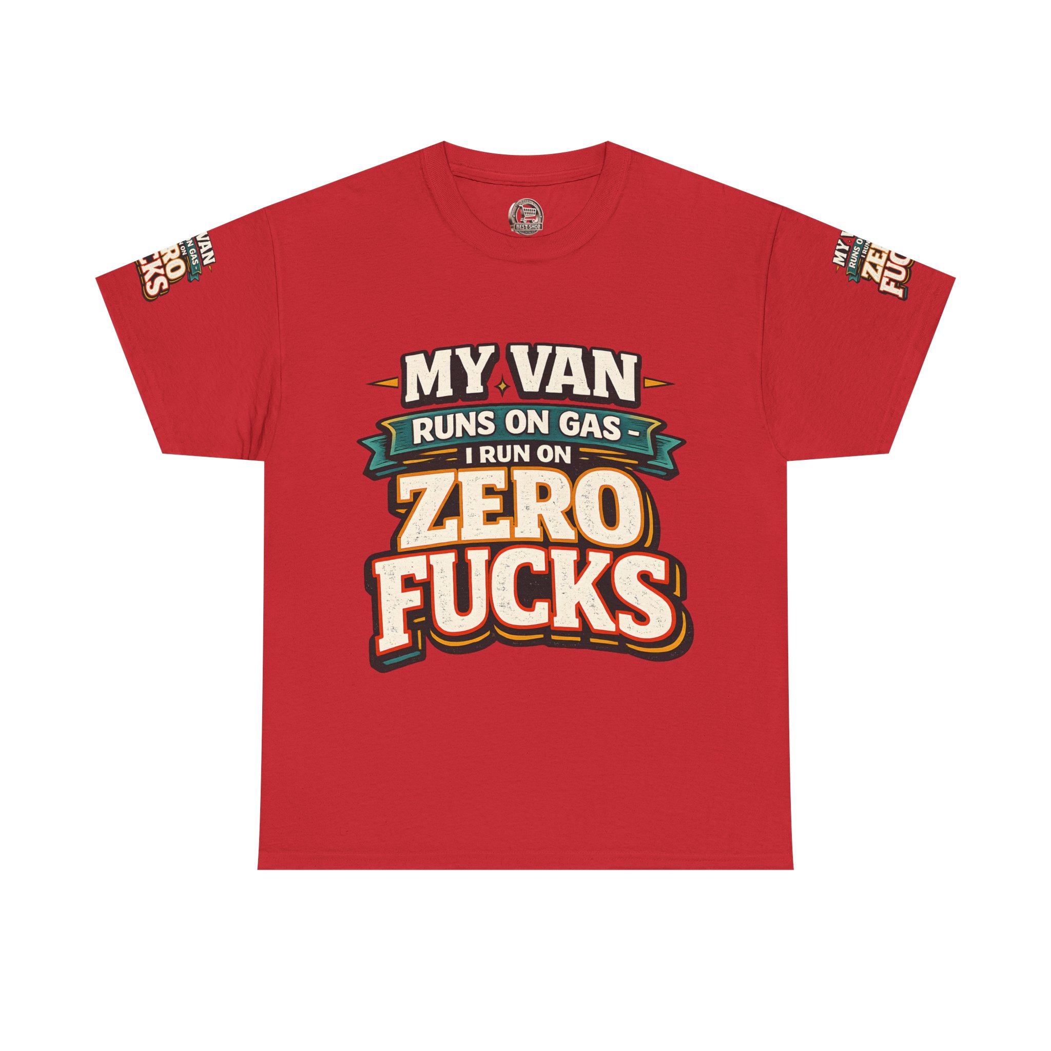 Unisex Heavy Cotton Tee — "My Van Runs On Gas" Design F**K-Line