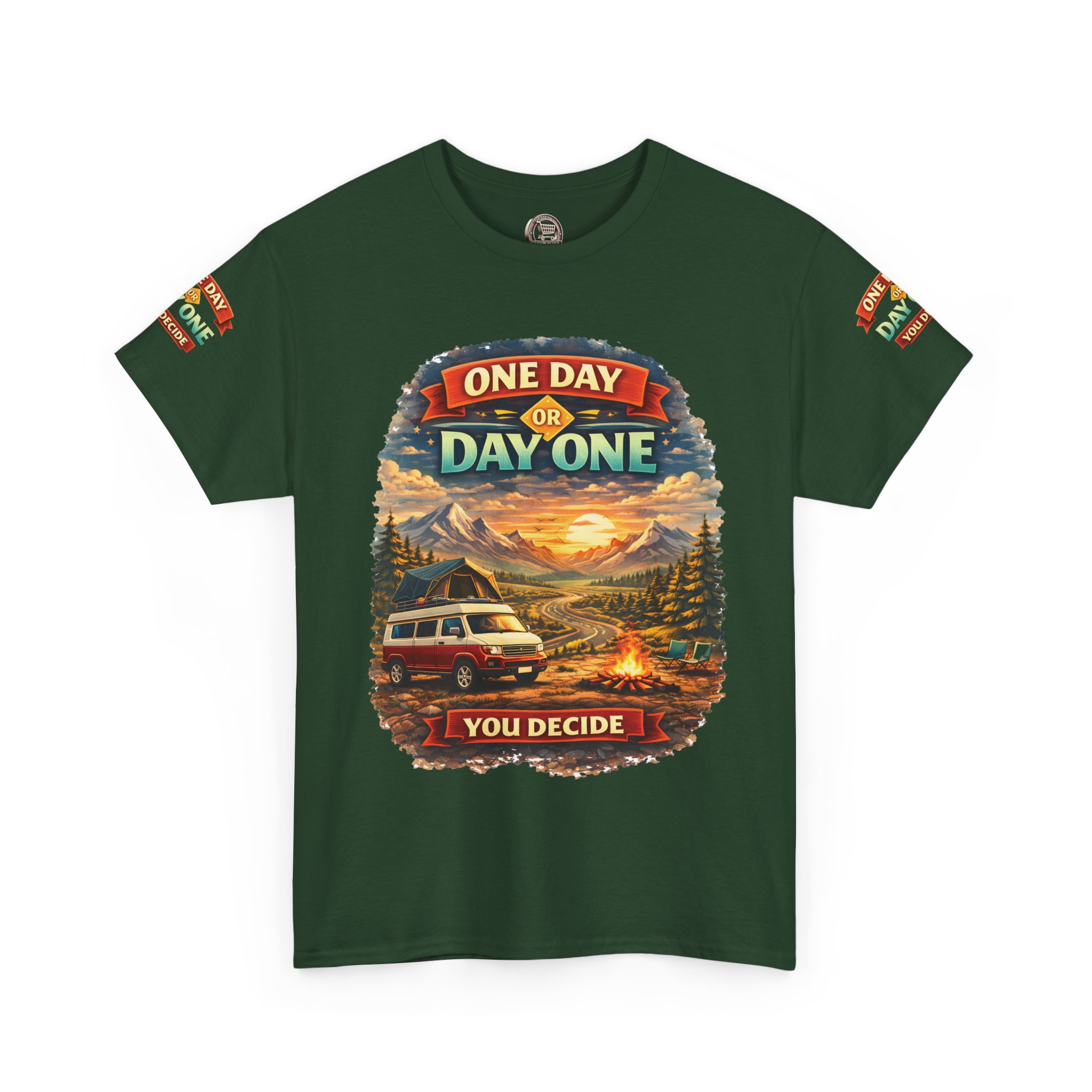 8406832344106911027_2048.jpeg Unisex Heavy Cotton Tee — "One Day Or Day One" Design Scenic-Line