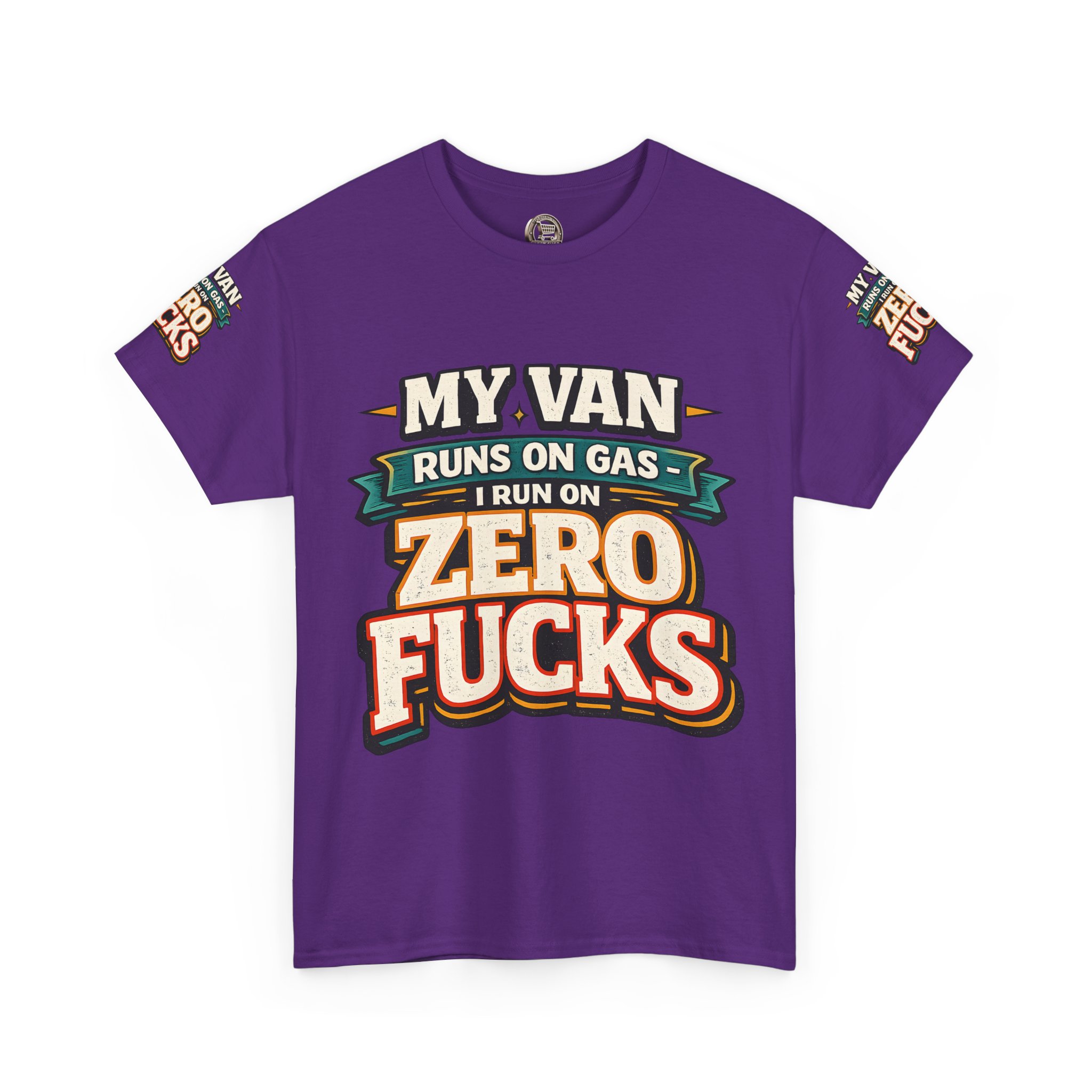 Unisex Heavy Cotton Tee — "My Van Runs On Gas" Design F**K-Line