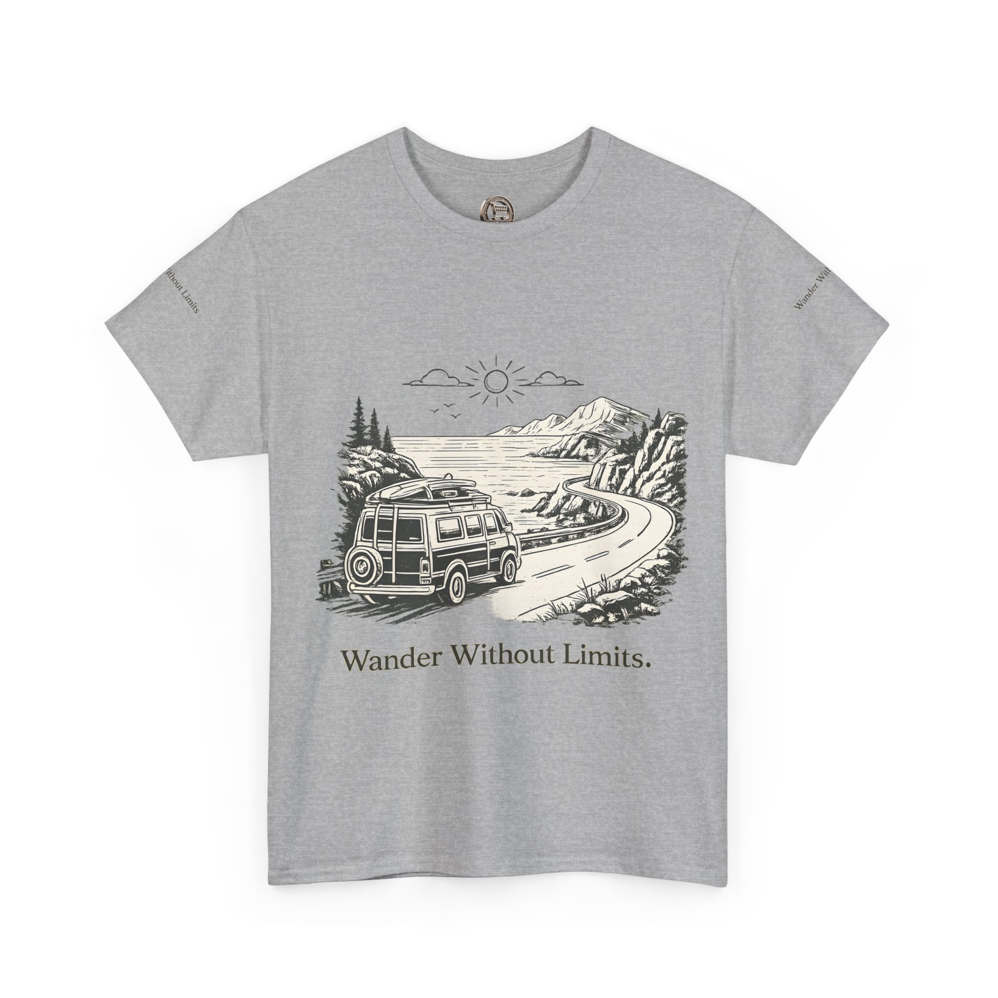 8409949320022764040_2048.jpeg Unisex Heavy Cotton Tee — "Wander Without Limits" Design Minimal-Line