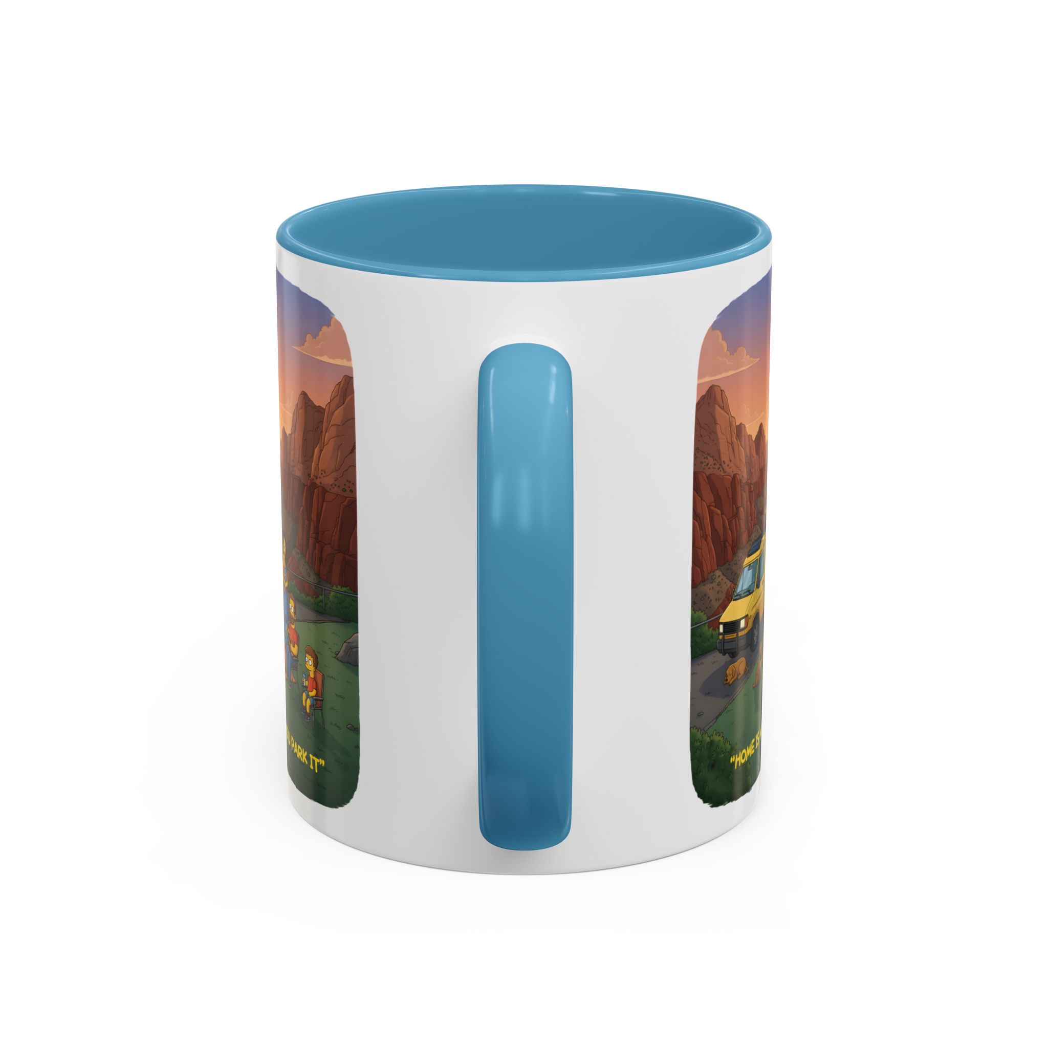 Accent Coffee Mug (11, 15oz) — "Home Is Where You Park It" Design Sitcom-Line