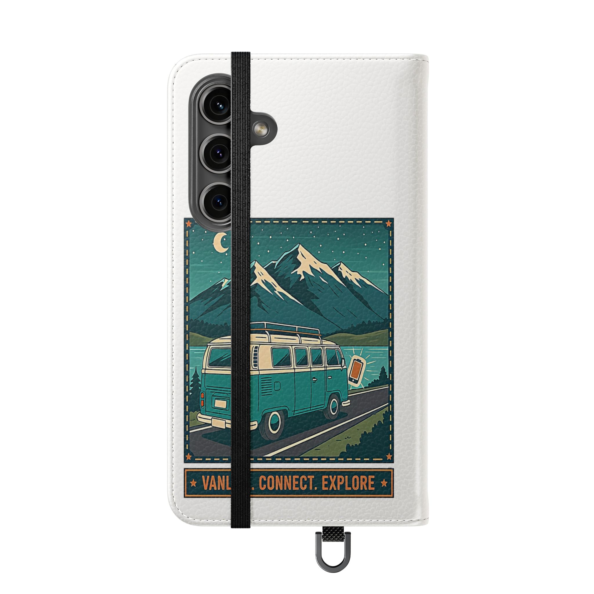 Flip Phone Case — “WiFi Where the Roam Is” Vanlife Wallet Case
