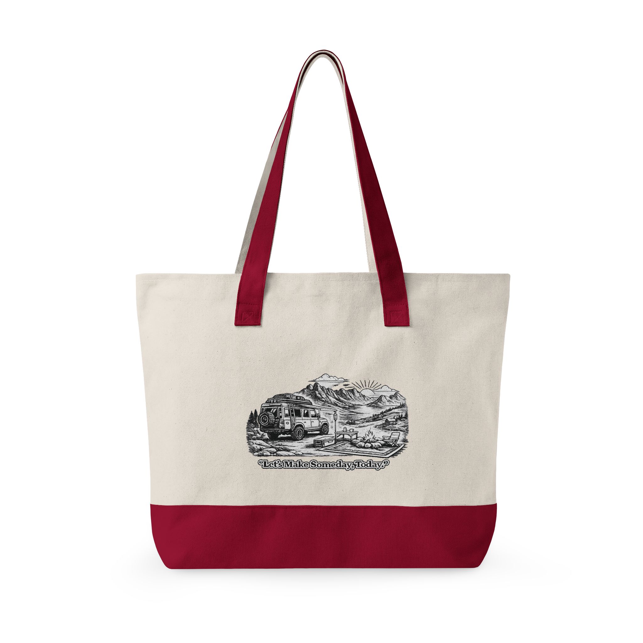 8415635880266287691_2048.jpeg Zippered Canvas Tote — "Lets Make Some Day, Today" (Design Minimal-Line)