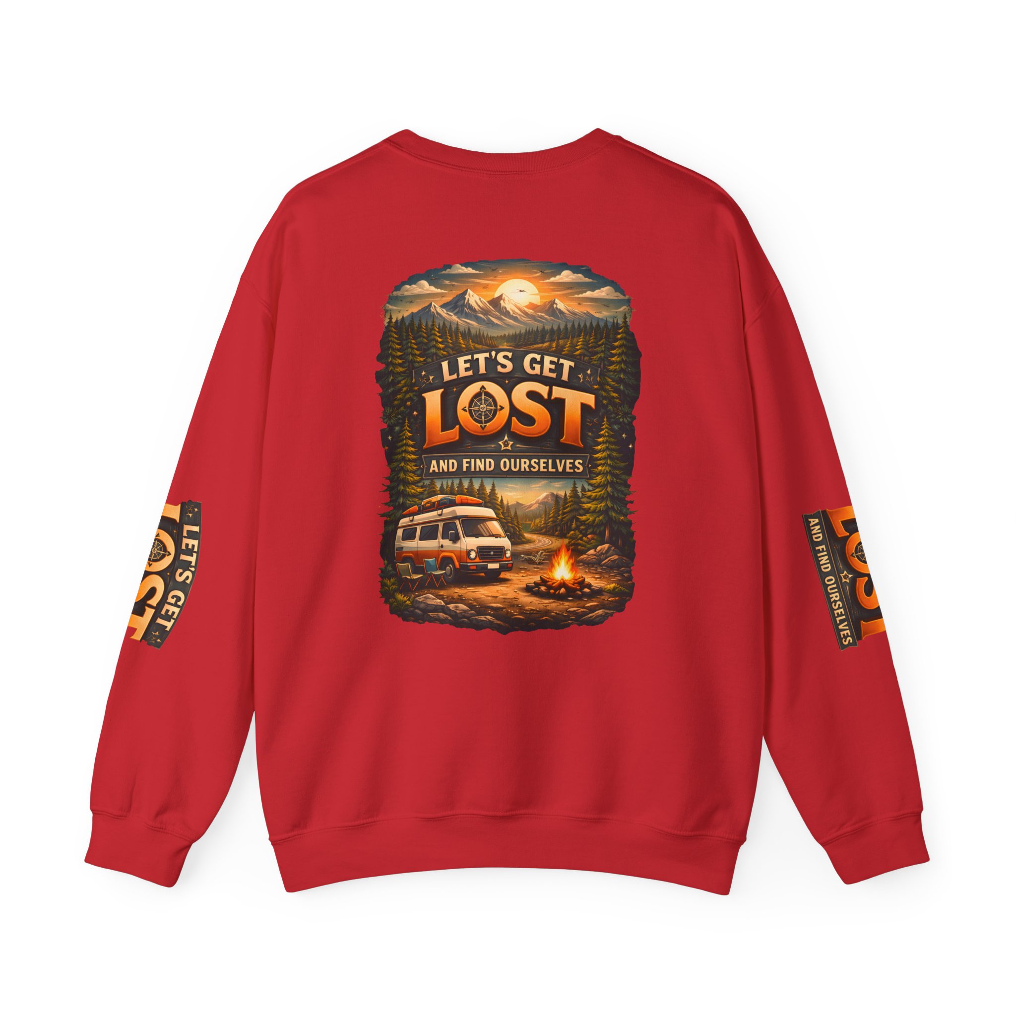Unisex Heavy Blend™ Crewneck Sweatshirt — "Let´s Get Lost And Found Ourselfs" Design Scenic-Line