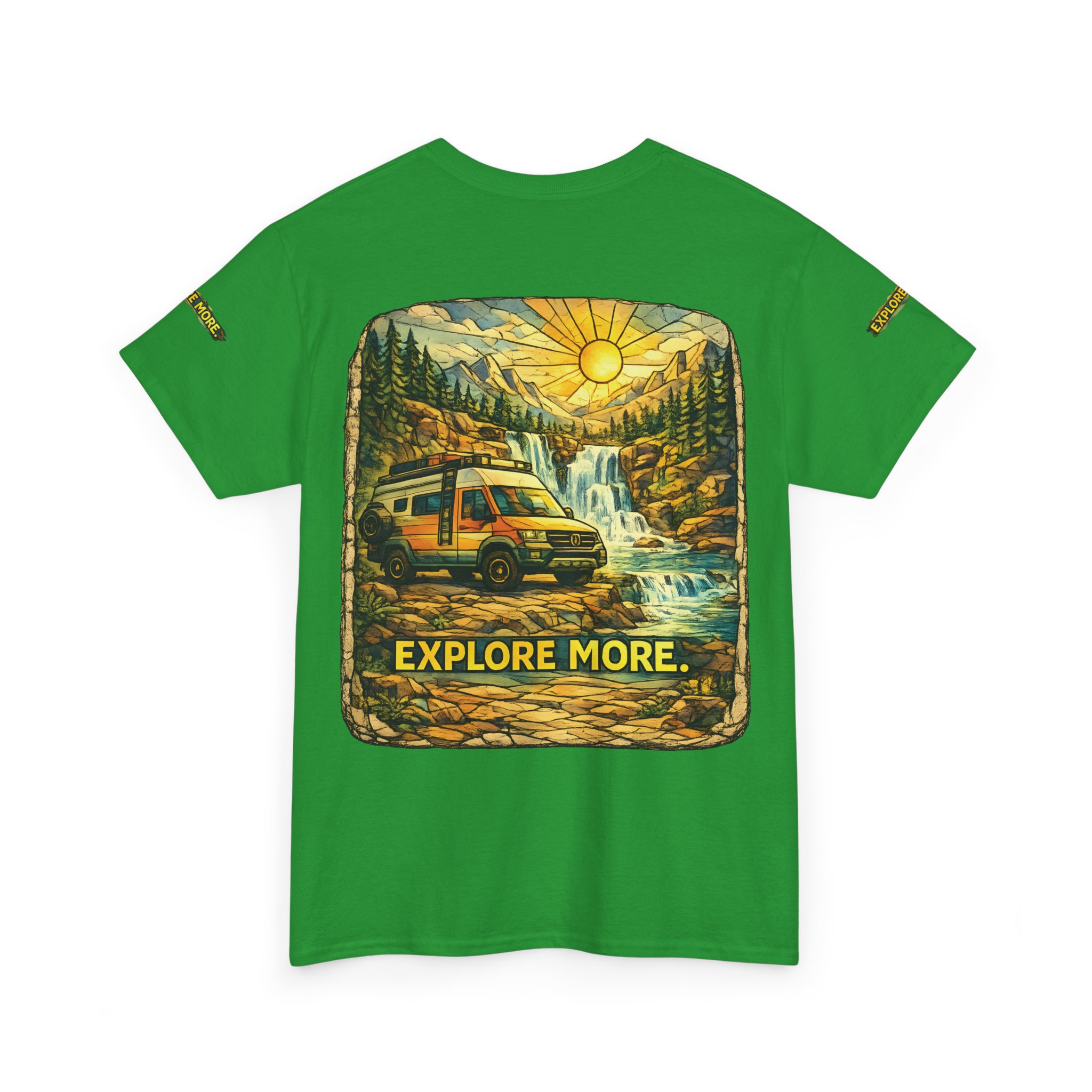 Unisex Heavy Cotton Tee — "Explore More" Design Cubic-Line