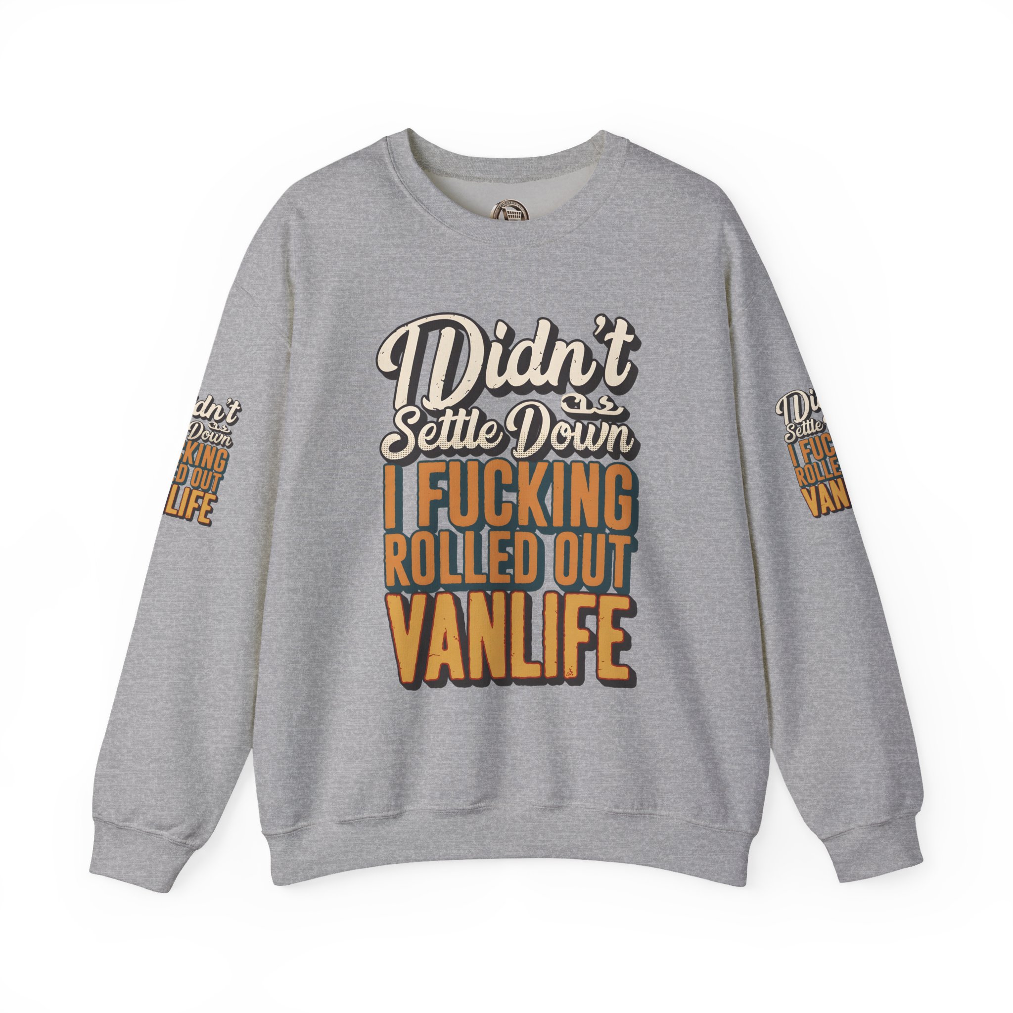 Unisex Heavy Blend™ Crewneck Sweatshirt — "Dind´t Settle Down" Design F**K-Line