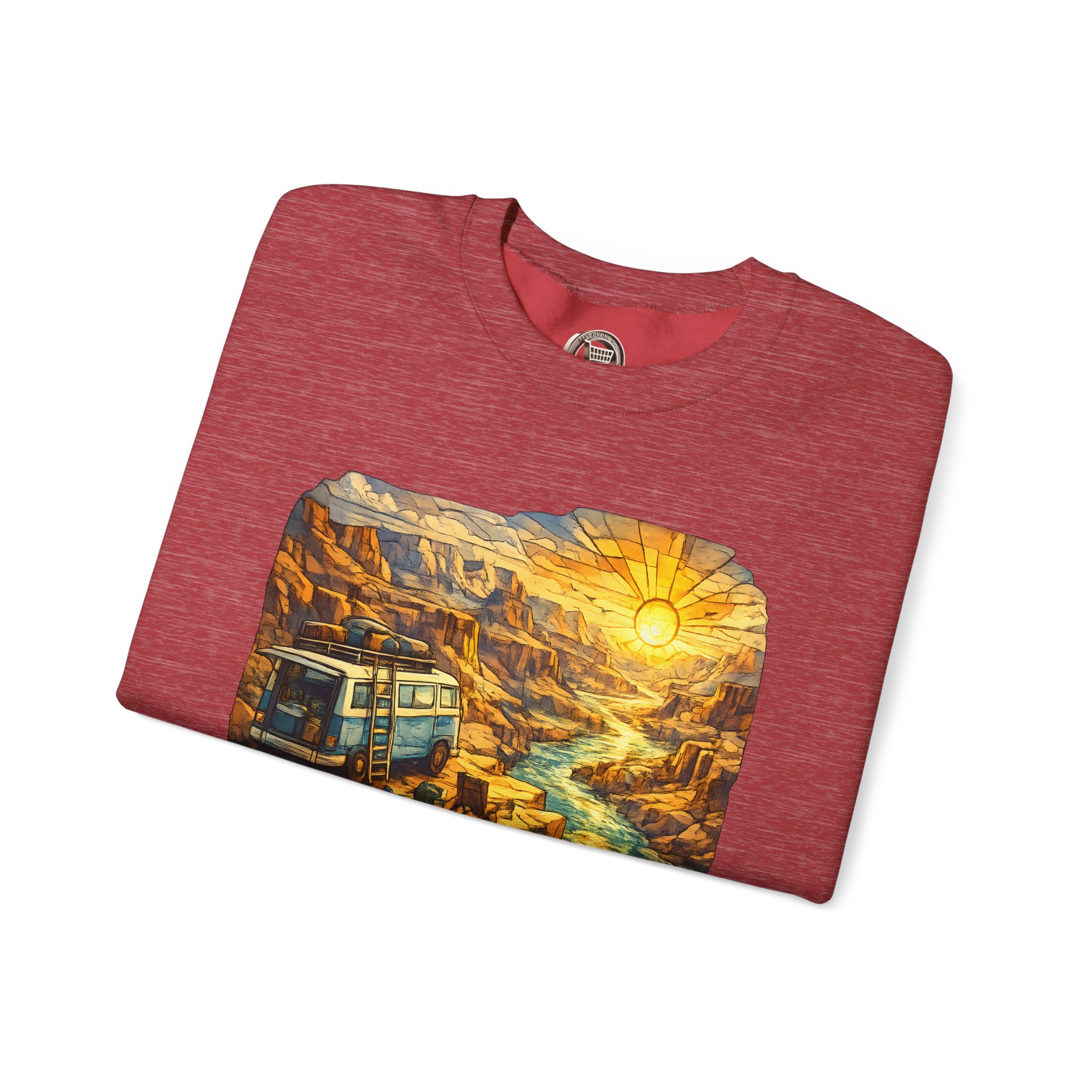 8432195788562217712_2048.jpeg Unisex Heavy Blend™ Crewneck Sweatshirt — "Chase The Sun And Follow The Wind" Design Cubic-Line