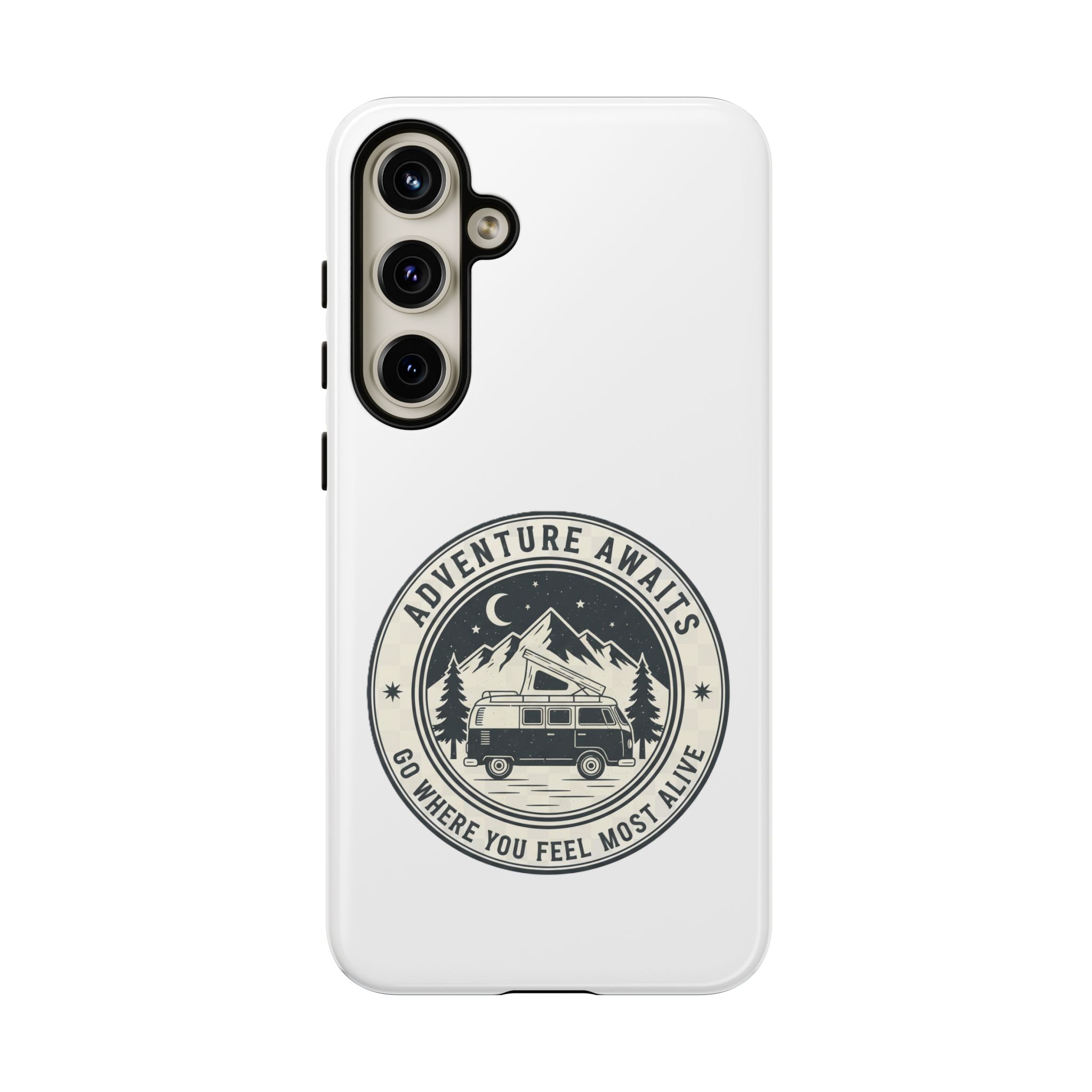Phone Case — "Adventure Awaits-Go Where You Feel Most Alive" Camper Van Design
