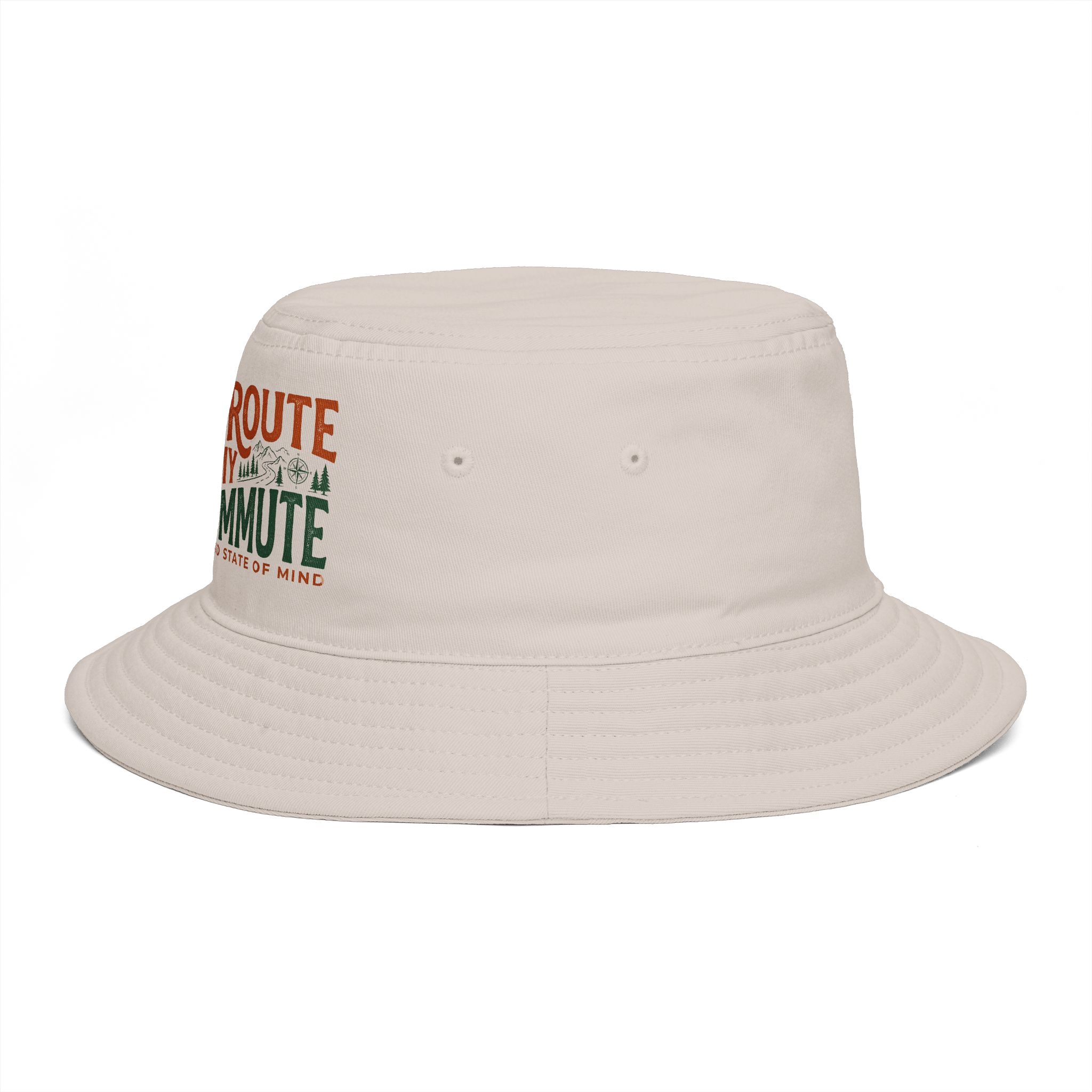 Bucket Hat — “The Scenic Route Is My Only Commute” Embroidered Outdoor Travel Hat