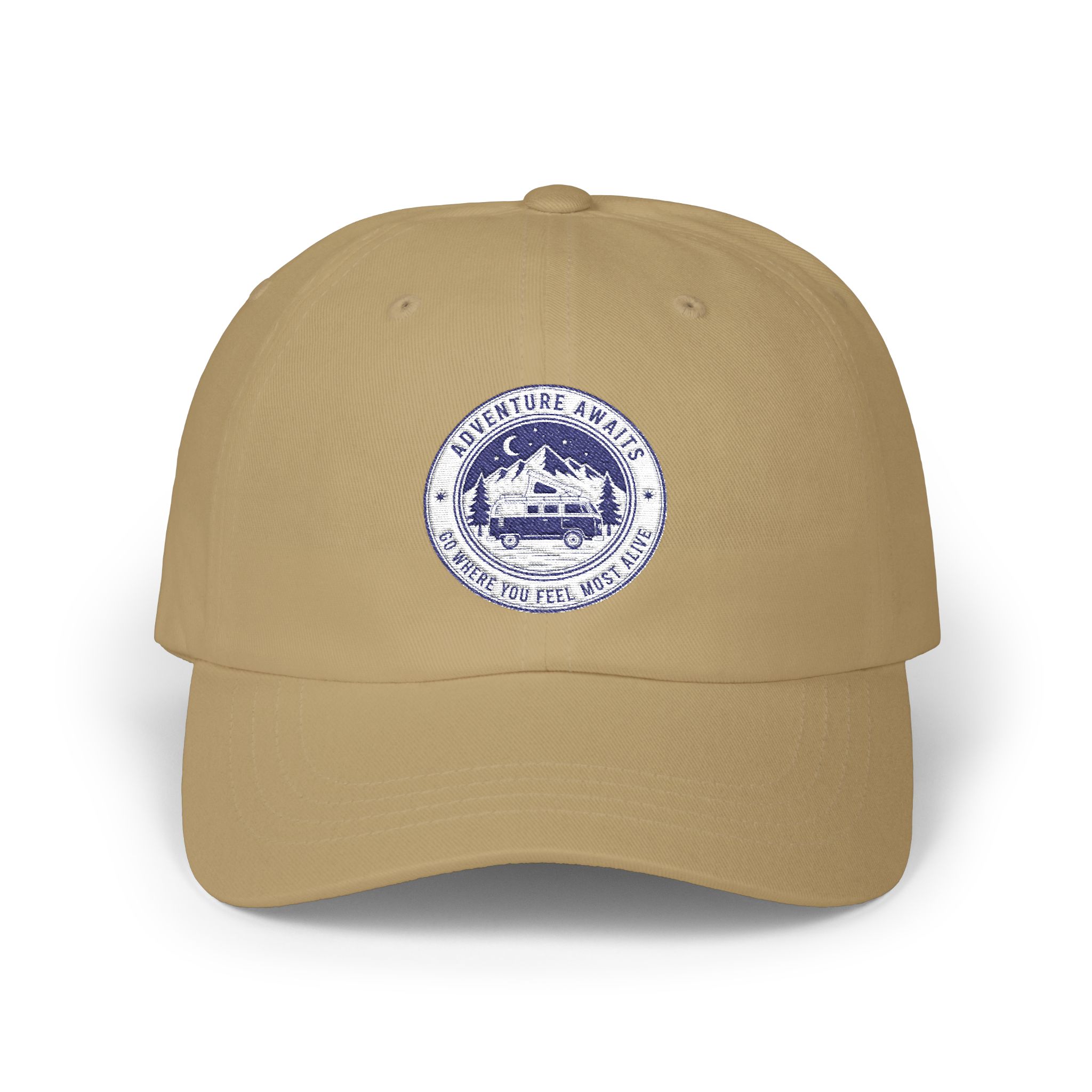 Dad Cap - "Adventure Awaits-Go Where You Feel Most Alive" Vintage National Park Stamp Hat