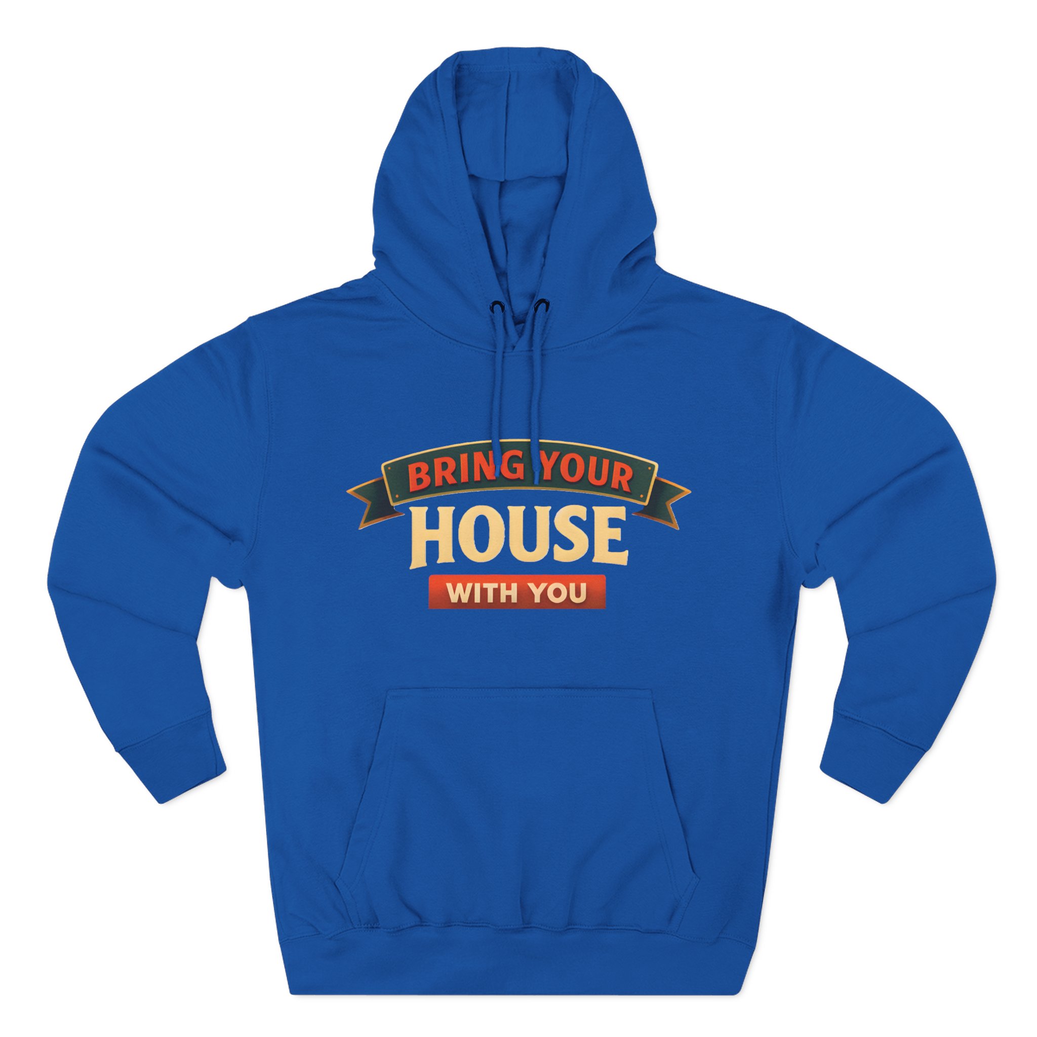 Three-Panel Fleece Hoodie - "Live Is A Journey-Bring Your House With You" Design Scenic-Line